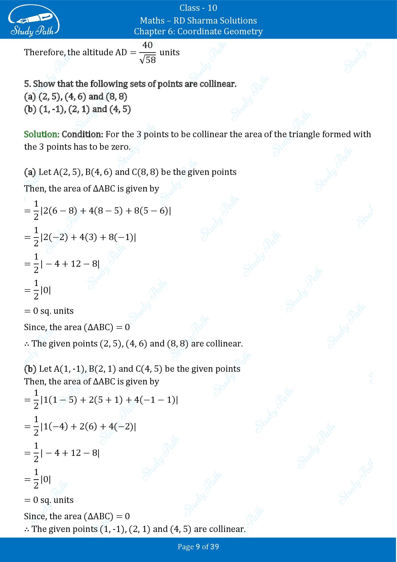 RD Sharma Solutions Class 10 Chapter 6 Coordinate Geometry Exercise 6.5 0009