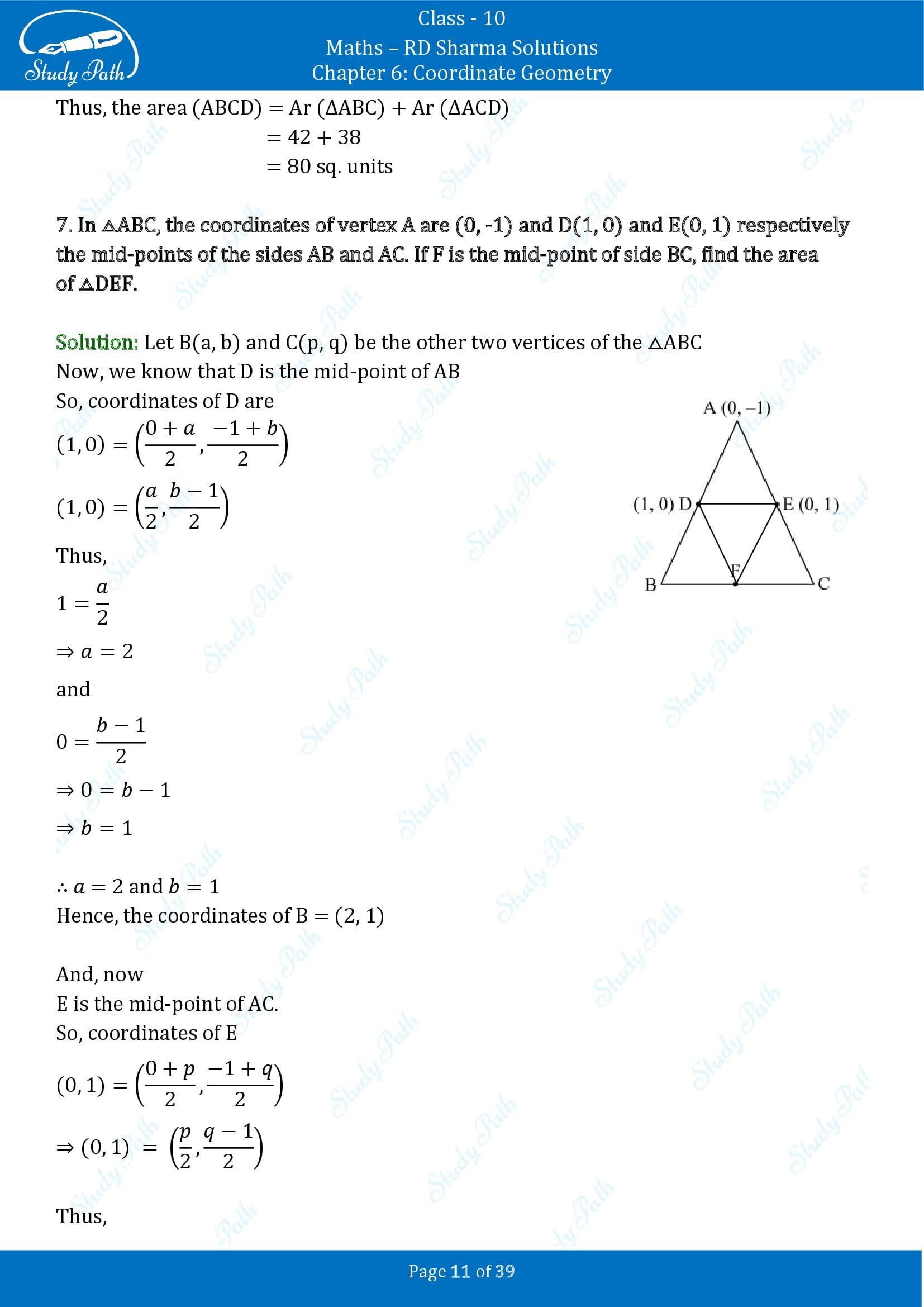 RD Sharma Solutions Class 10 Chapter 6 Coordinate Geometry Exercise 6.5 0011