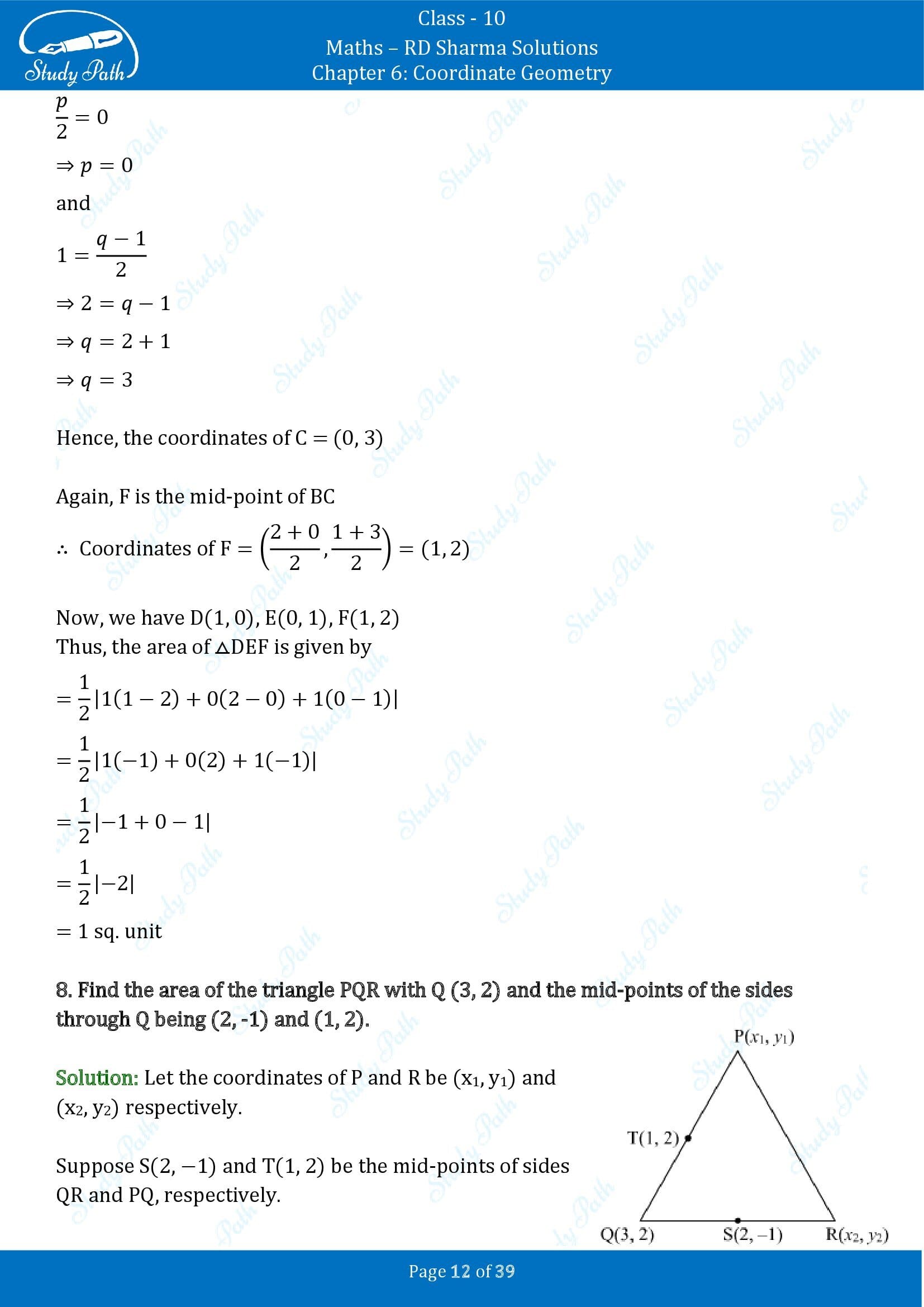 RD Sharma Solutions Class 10 Chapter 6 Coordinate Geometry Exercise 6.5 0012