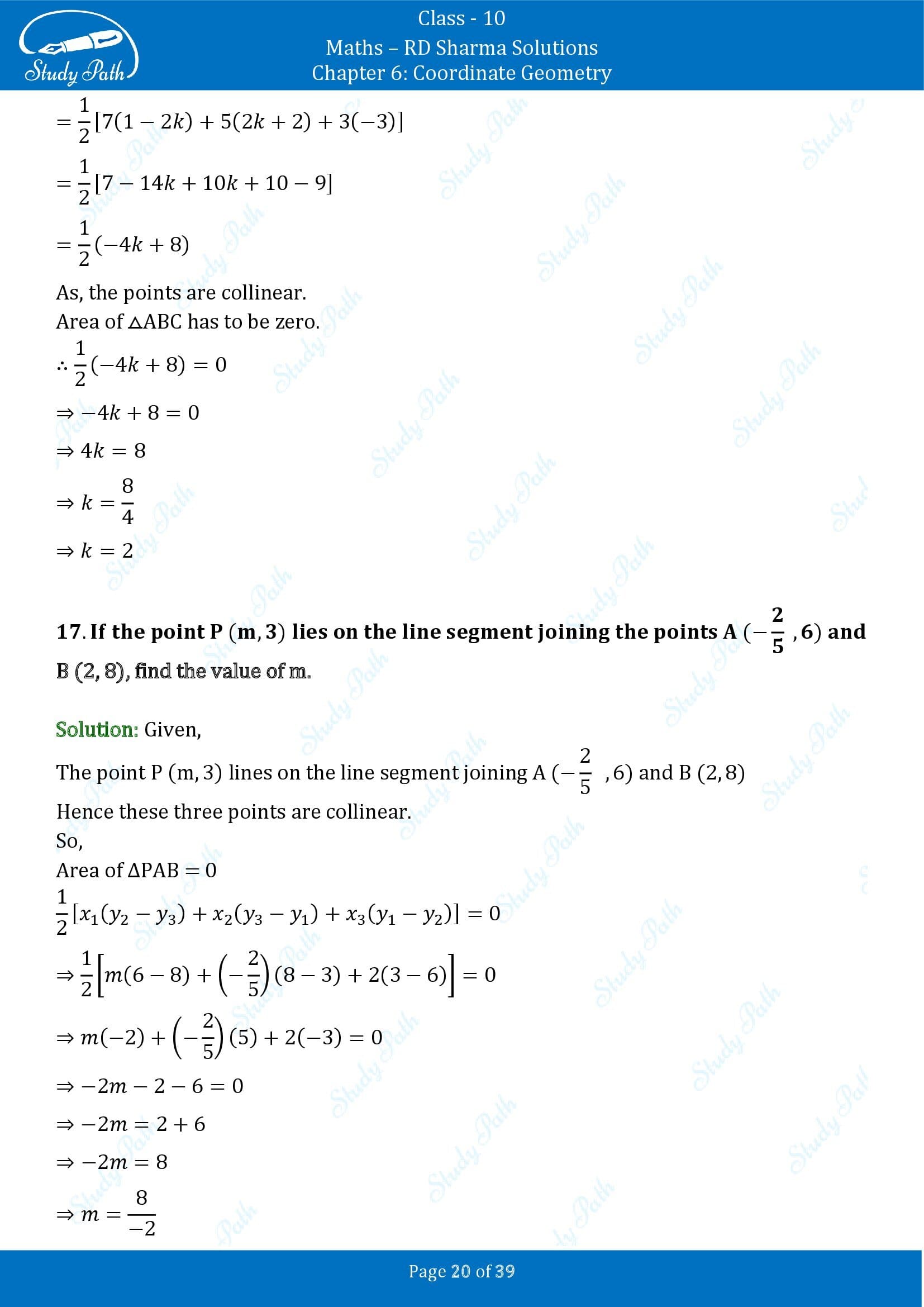 RD Sharma Solutions Class 10 Chapter 6 Coordinate Geometry Exercise 6.5 0020