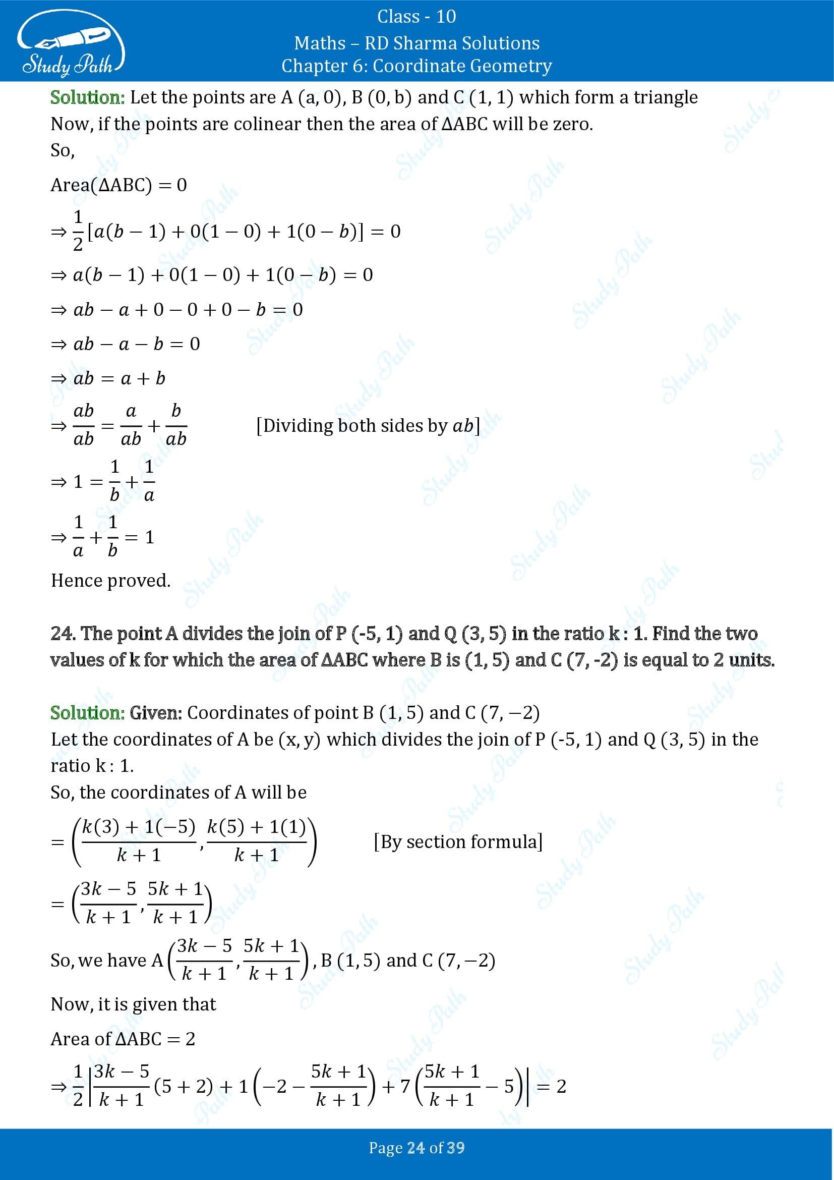 RD Sharma Solutions Class 10 Chapter 6 Coordinate Geometry Exercise 6.5 0024