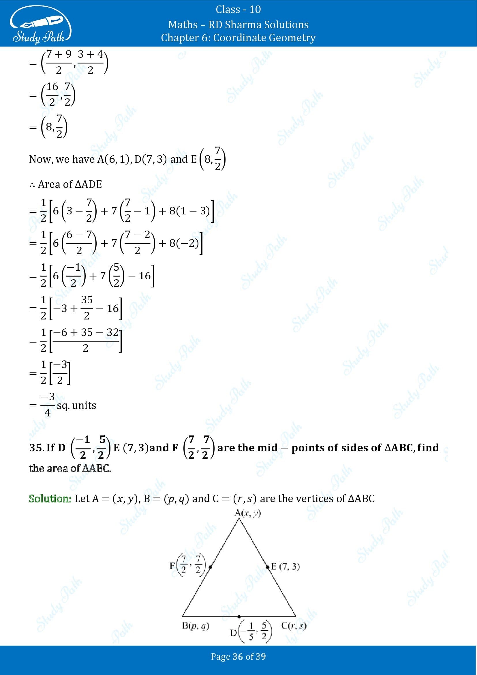 RD Sharma Solutions Class 10 Chapter 6 Coordinate Geometry Exercise 6.5 0036
