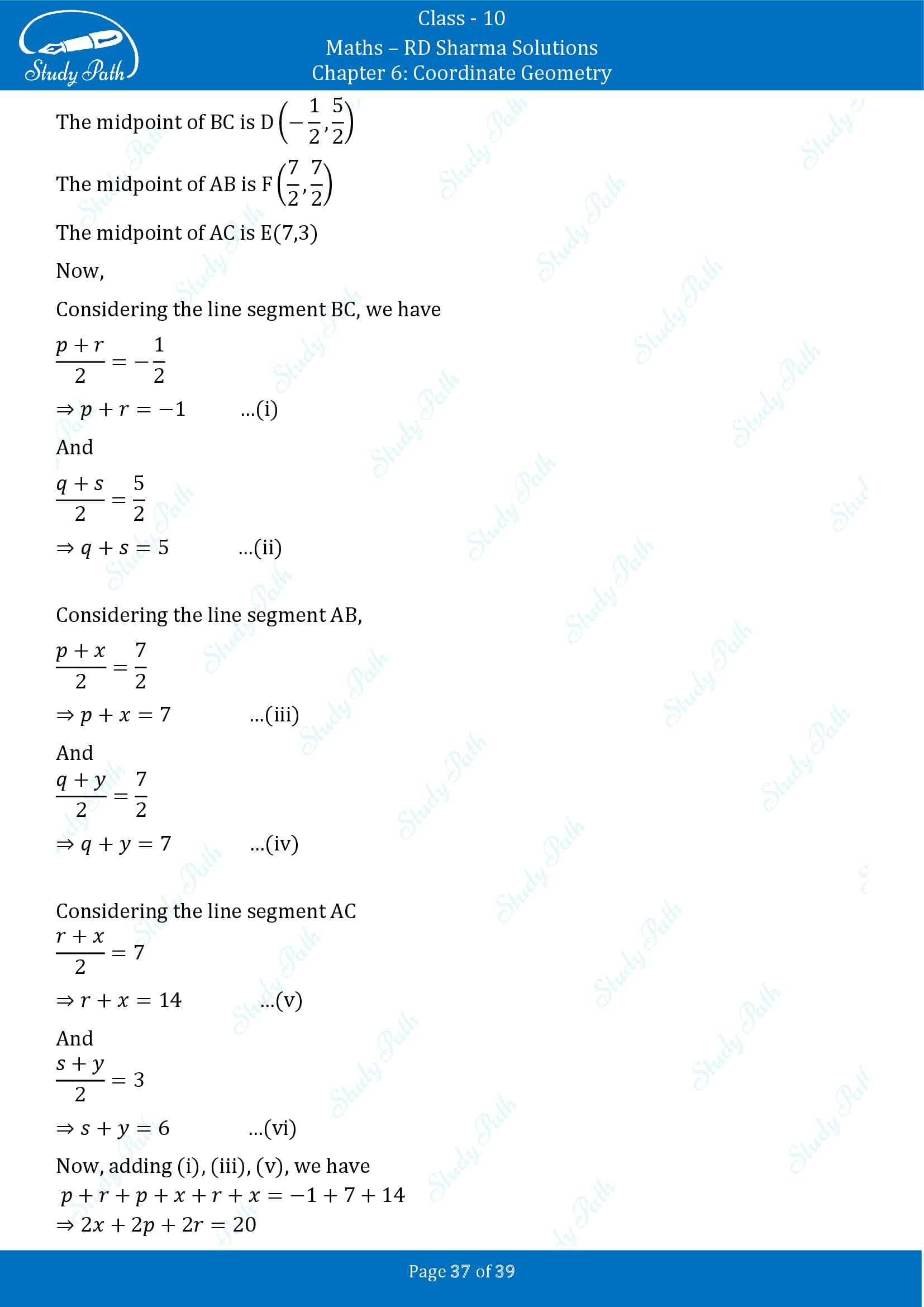 RD Sharma Solutions Class 10 Chapter 6 Coordinate Geometry Exercise 6.5 0037