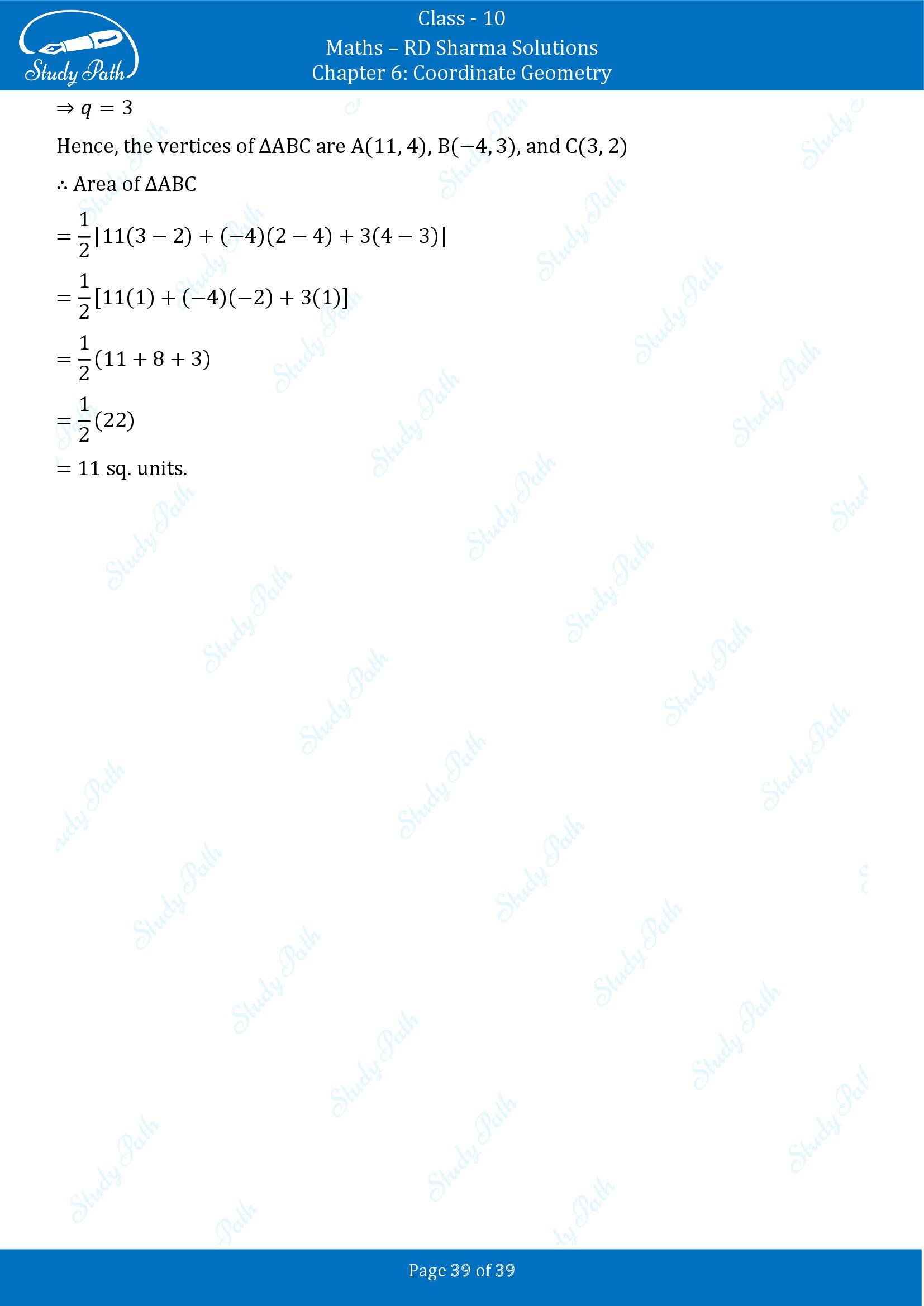 RD Sharma Solutions Class 10 Chapter 6 Coordinate Geometry Exercise 6.5 0039