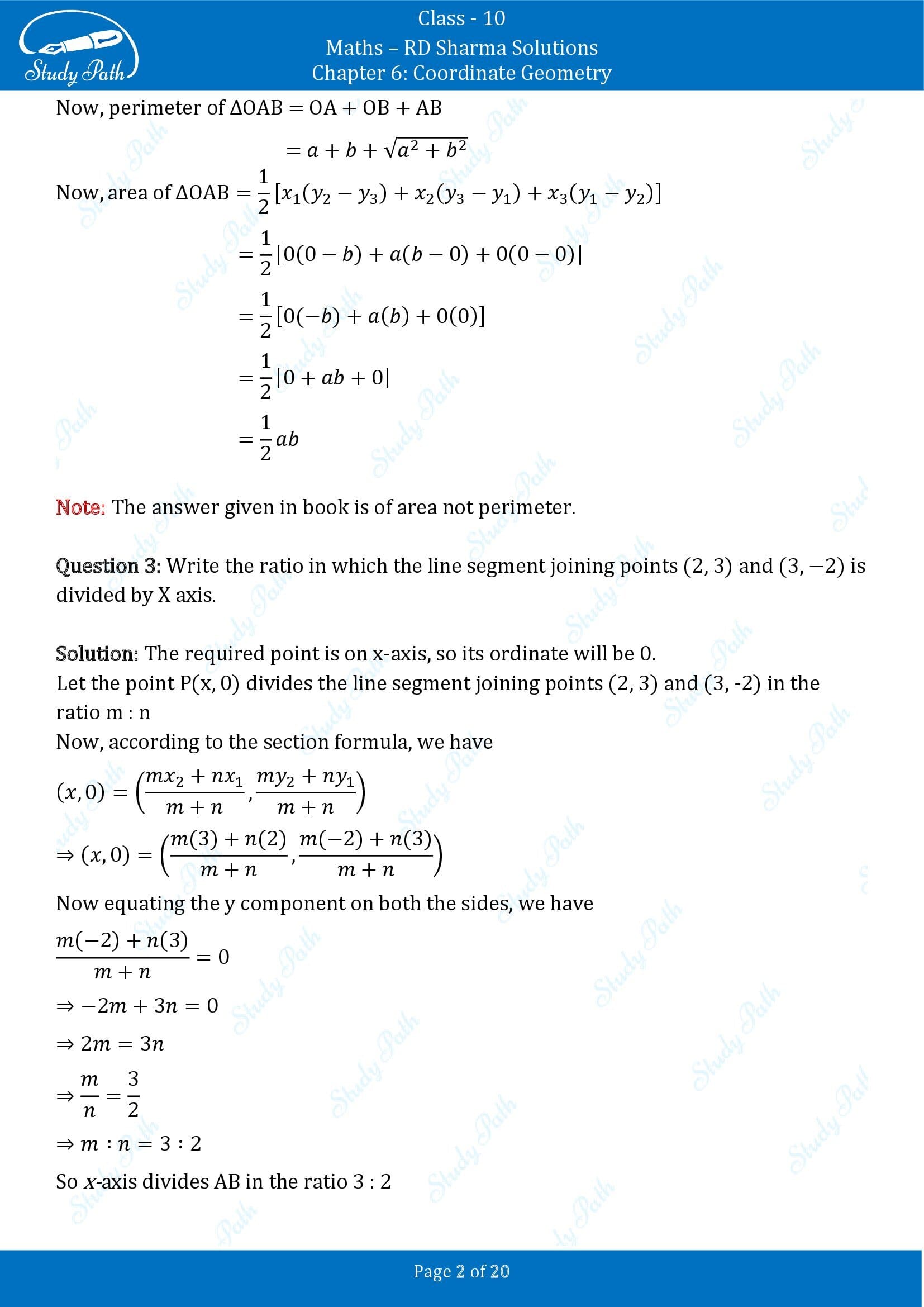 RD Sharma Solutions Class 10 Chapter 6 Coordinate Geometry Very Short Answer Type Questions VSAQs 00002