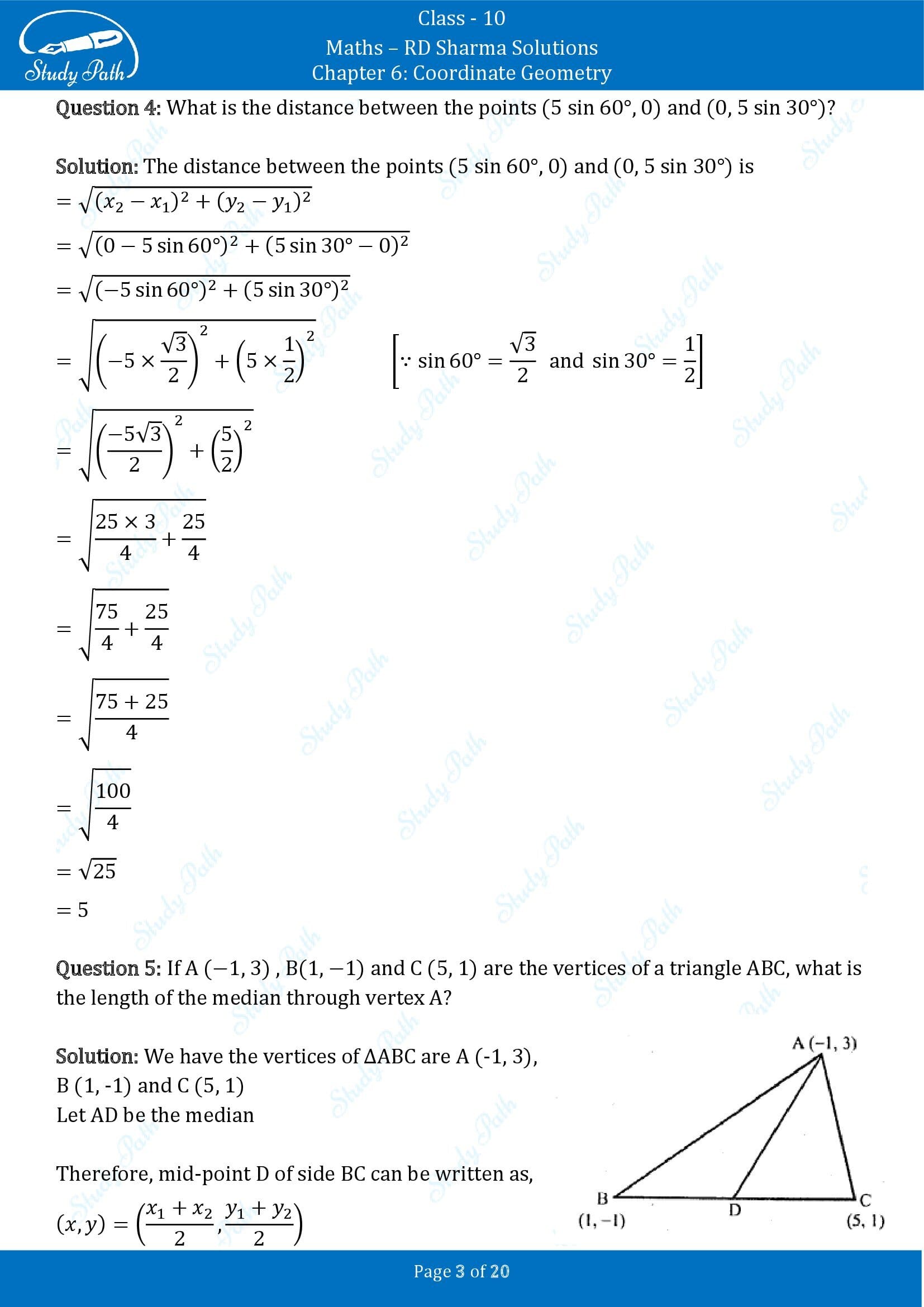 RD Sharma Solutions Class 10 Chapter 6 Coordinate Geometry Very Short Answer Type Questions VSAQs 00003