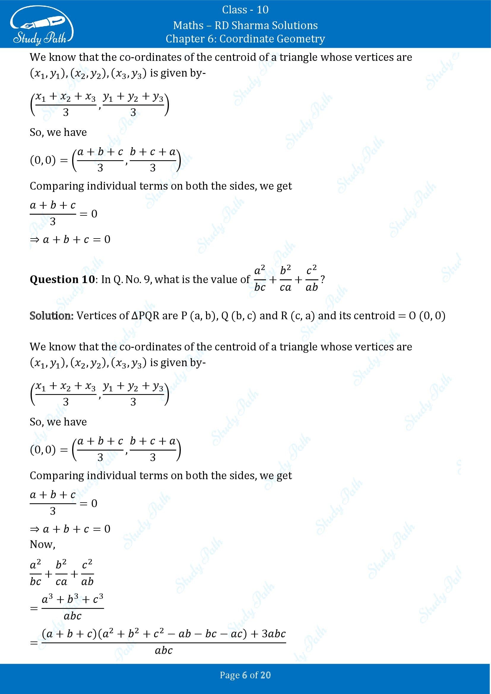 RD Sharma Solutions Class 10 Chapter 6 Coordinate Geometry Very Short Answer Type Questions VSAQs 00006