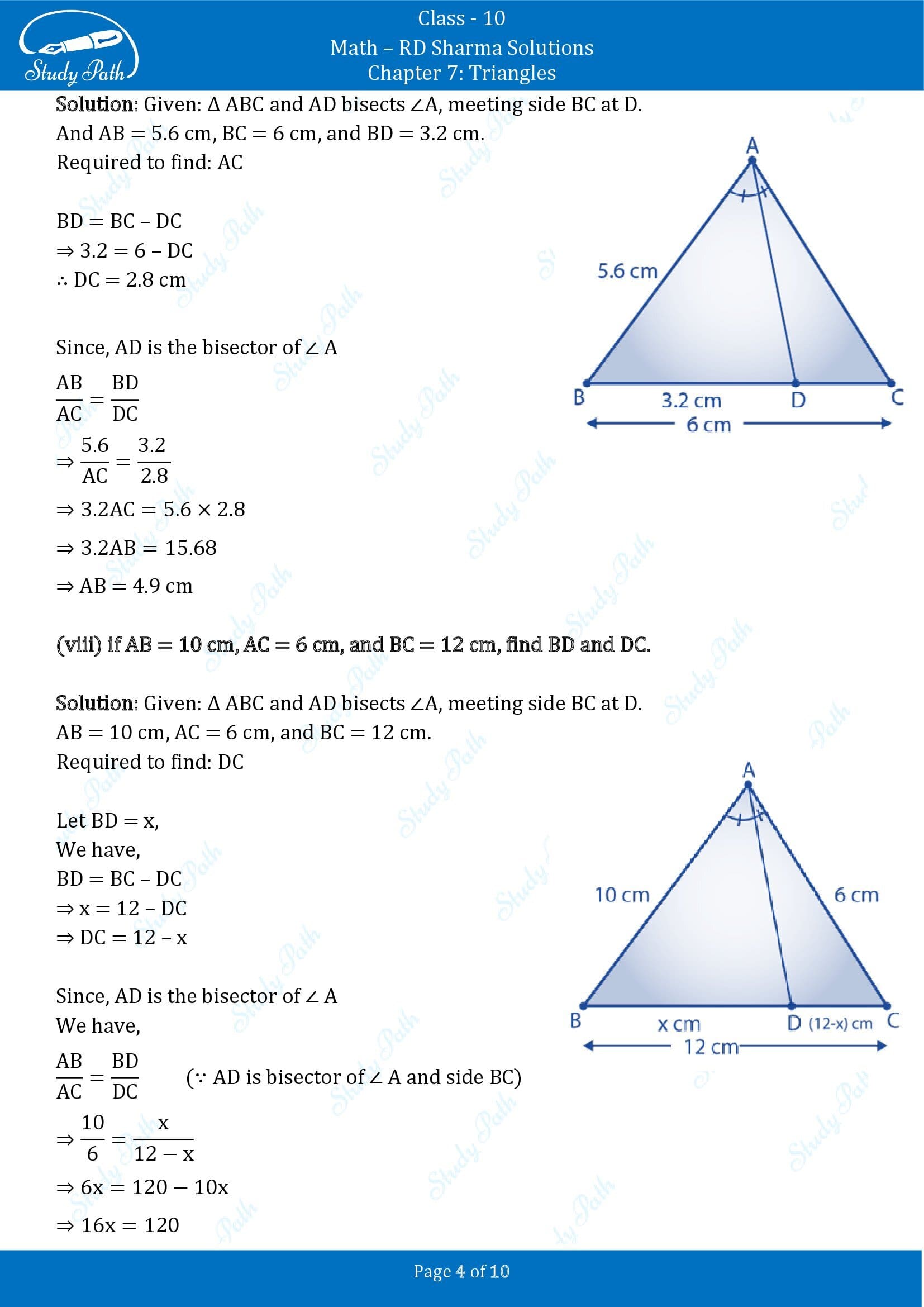 RD Sharma Solutions Class 10 Chapter 7 Triangles Exercise 7.3 00004