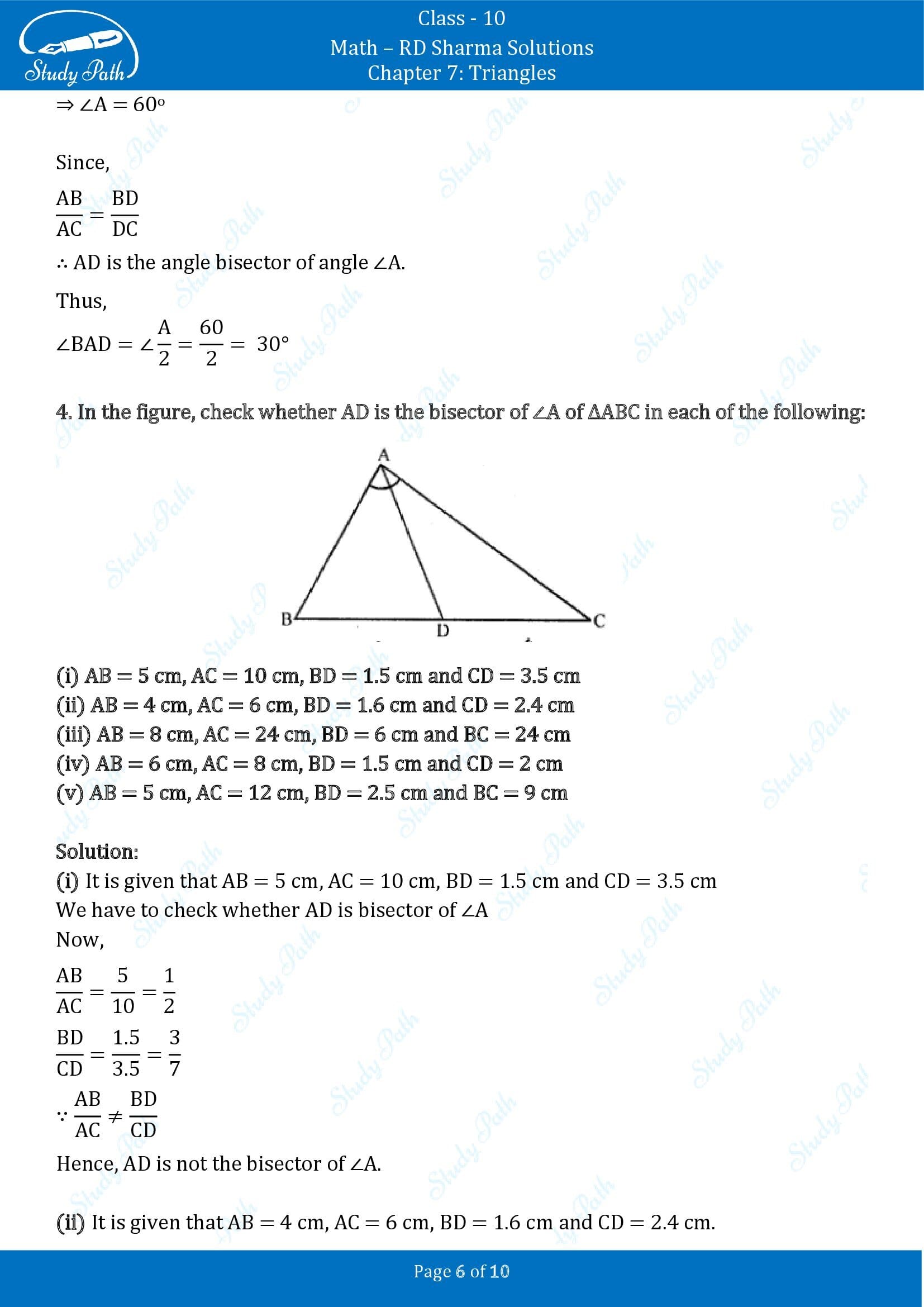 RD Sharma Solutions Class 10 Chapter 7 Triangles Exercise 7.3 00006