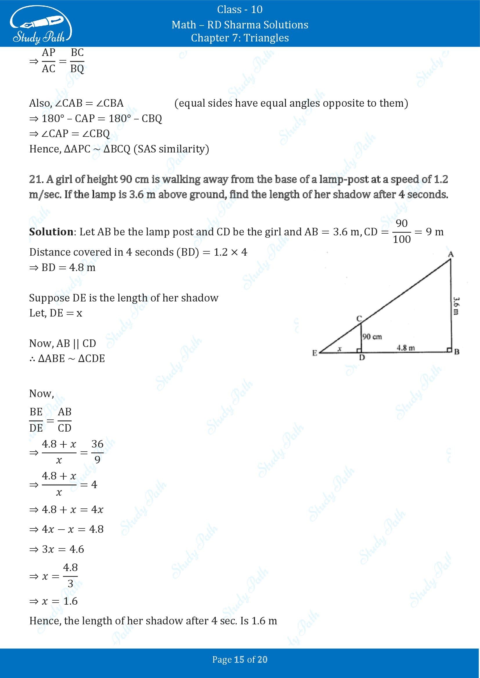 RD Sharma Solutions Class 10 Chapter 7 Triangles Exercise 7.5 00015