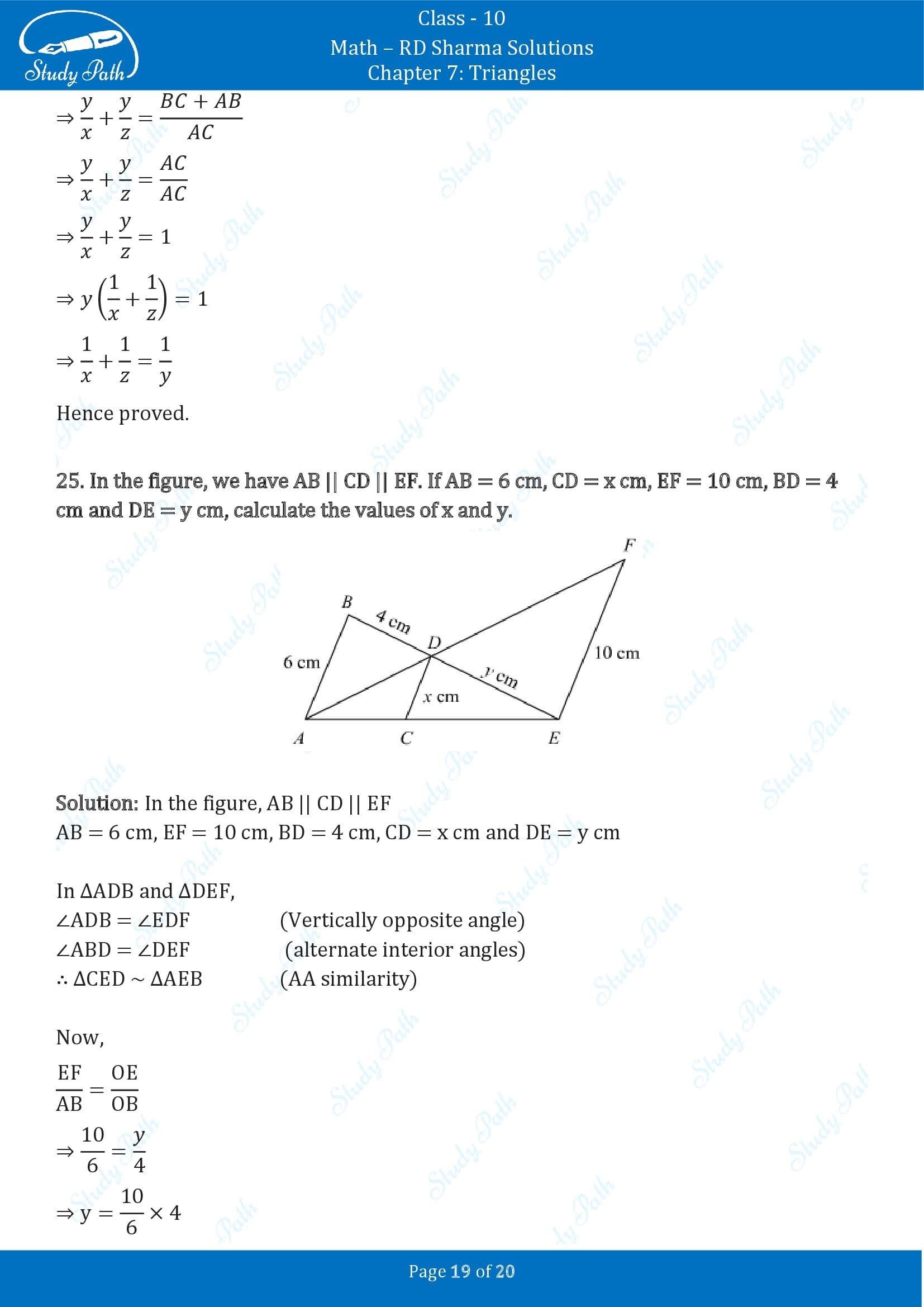 RD Sharma Solutions Class 10 Chapter 7 Triangles Exercise 7.5 00019