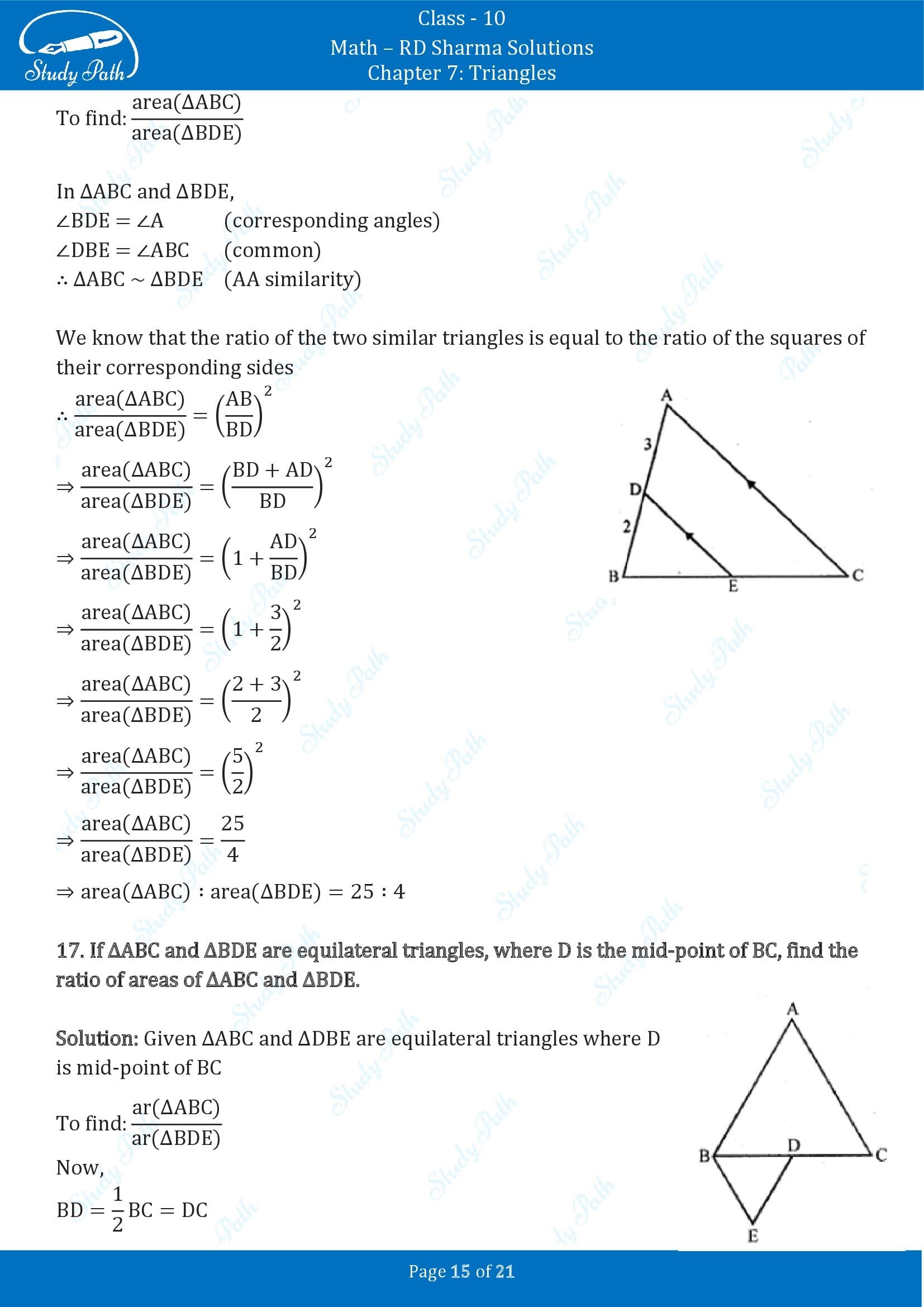 RD Sharma Solutions Class 10 Chapter 7 Triangles Exercise 7.6 00015
