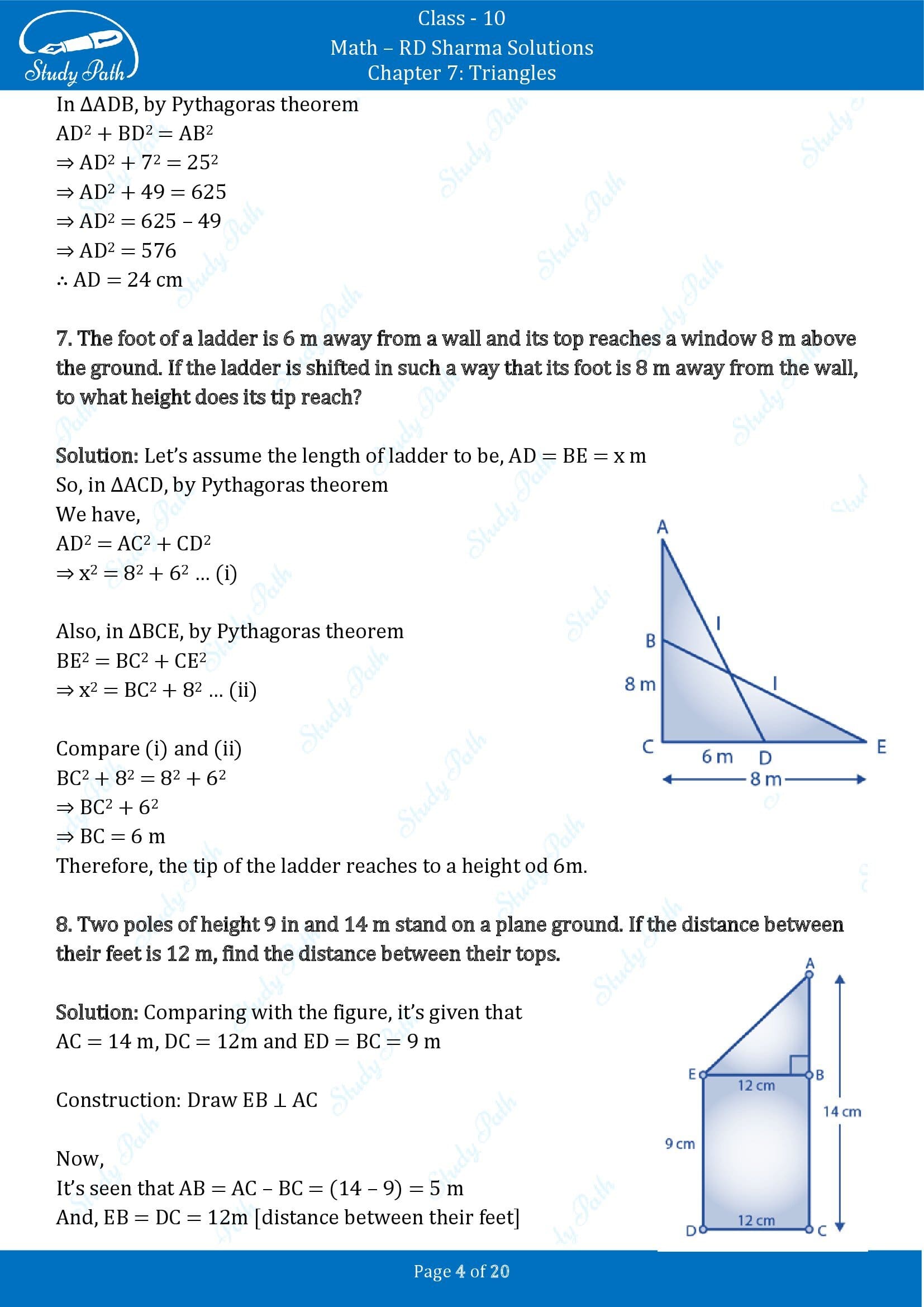 RD Sharma Solutions Class 10 Chapter 7 Triangles Exercise 7.7 00004