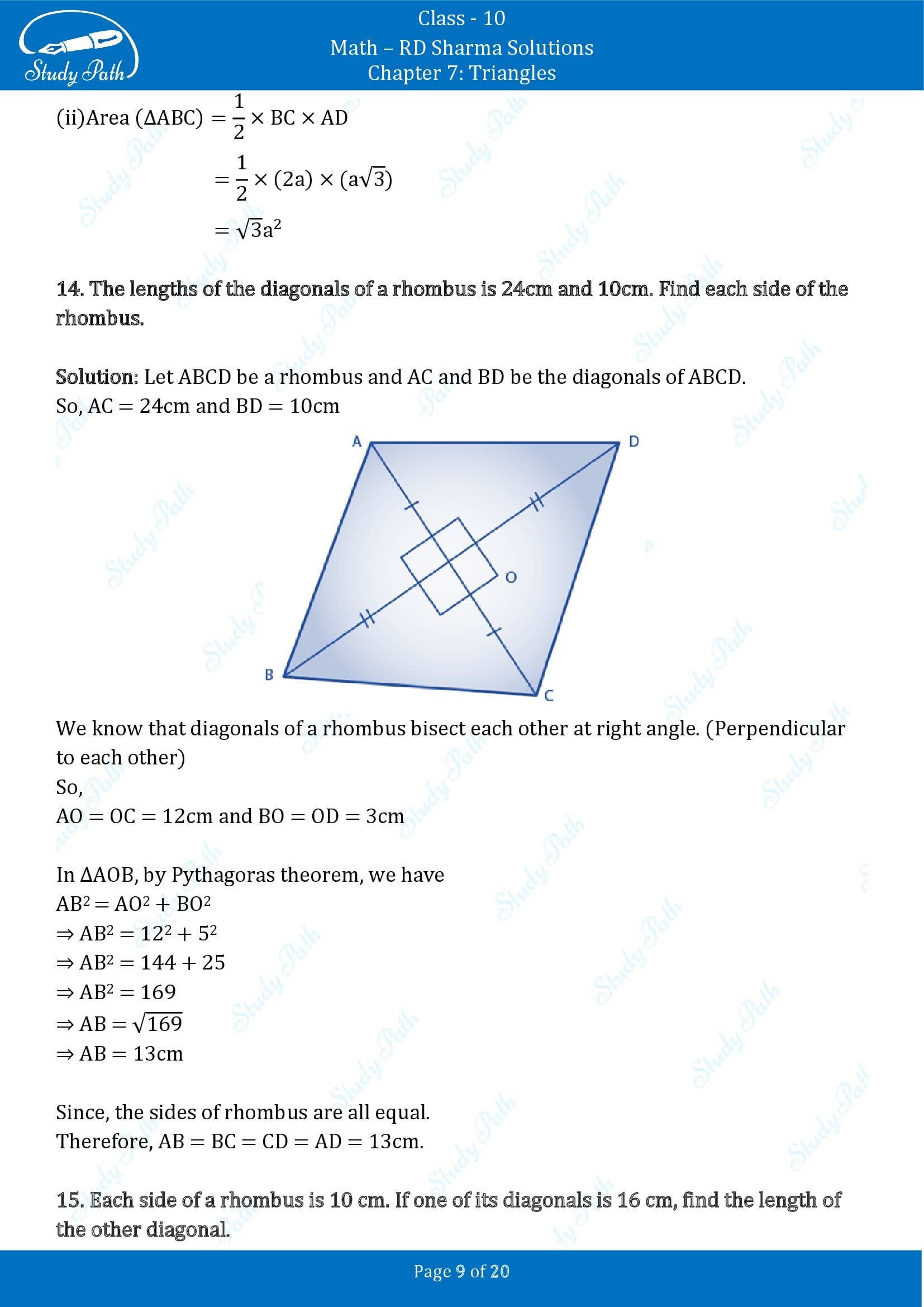 RD Sharma Solutions Class 10 Chapter 7 Triangles Exercise 7.7 00009