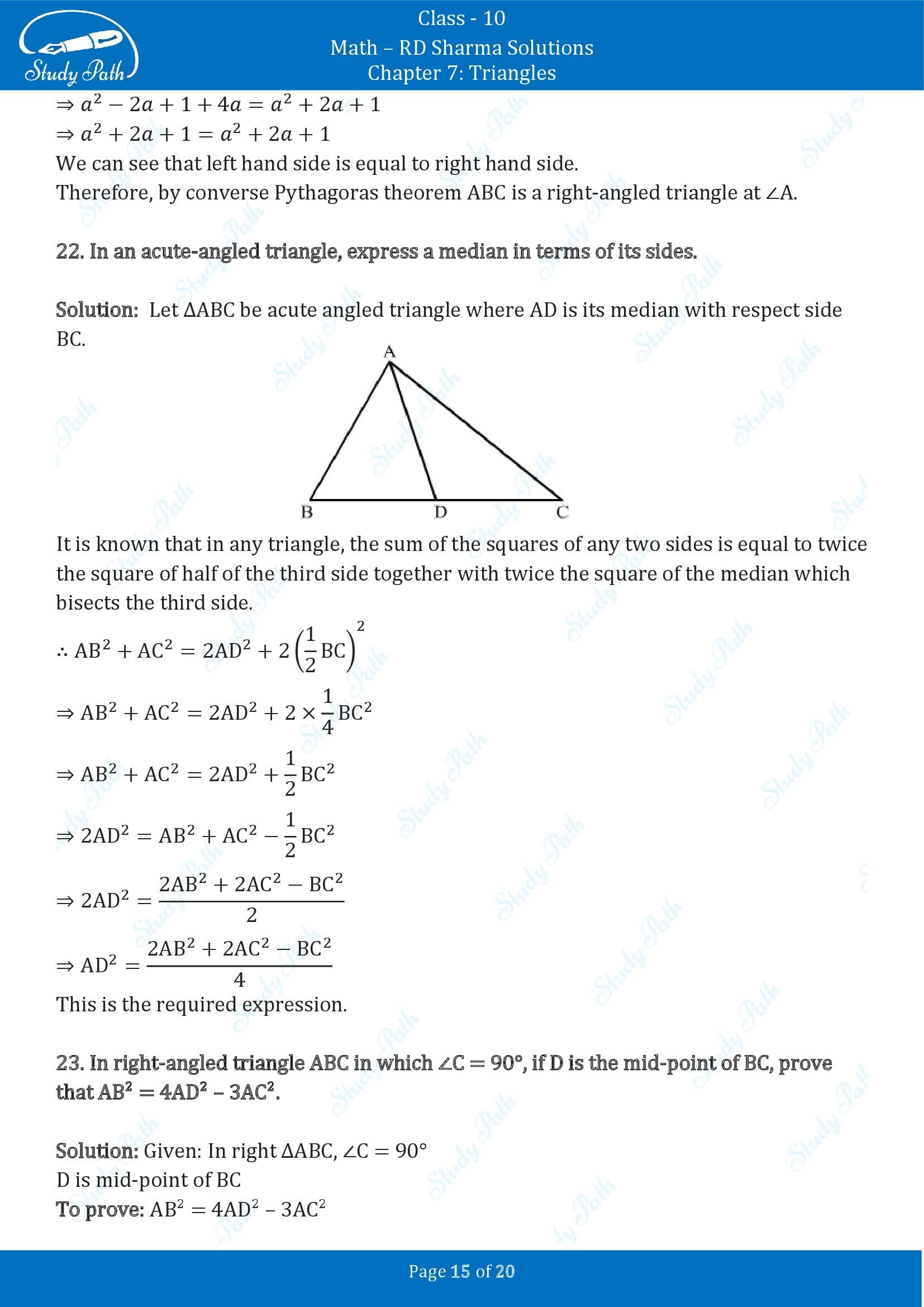 RD Sharma Solutions Class 10 Chapter 7 Triangles Exercise 7.7 00015