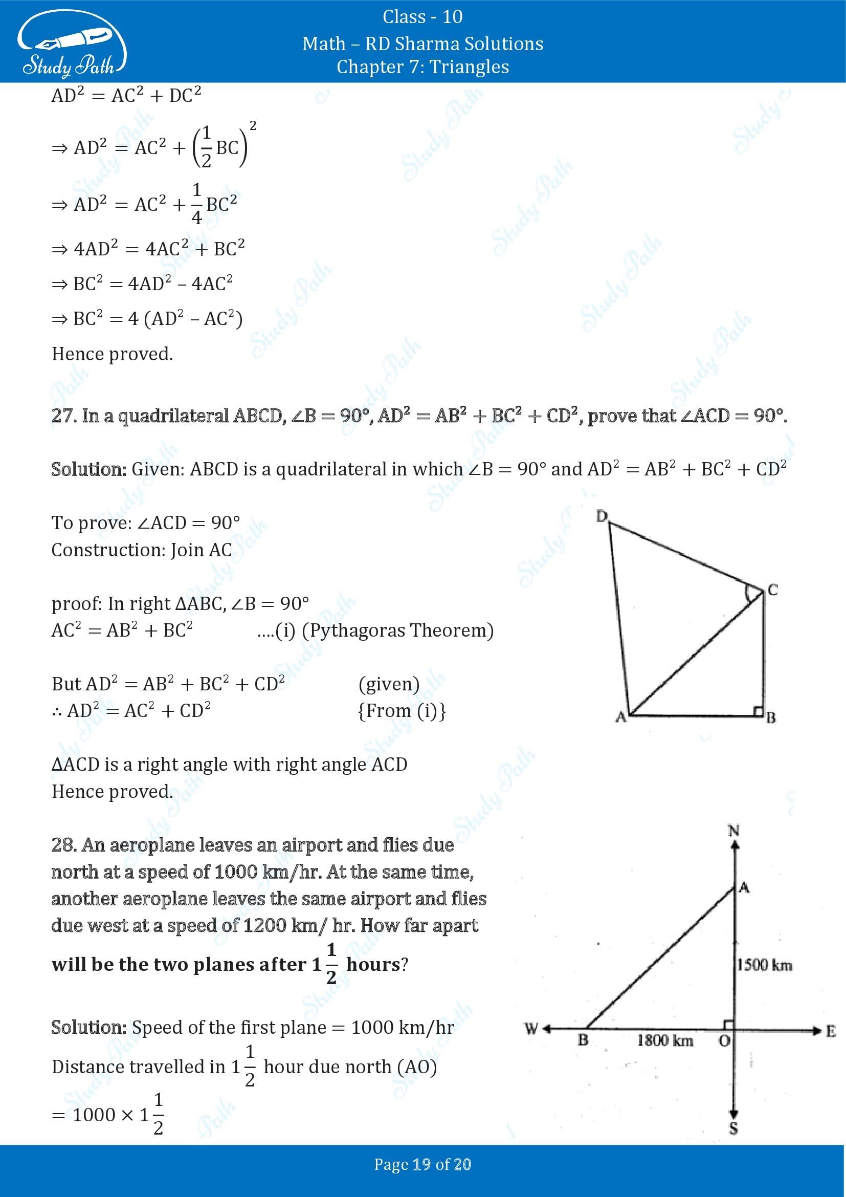 RD Sharma Solutions Class 10 Chapter 7 Triangles Exercise 7.7 00019