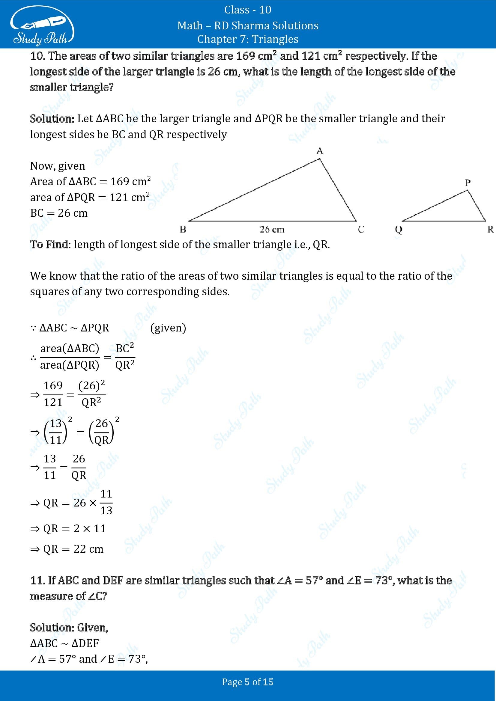 RD Sharma Solutions Class 10 Chapter 7 Triangles Very Short Answer Type Questions VSAQs 00005