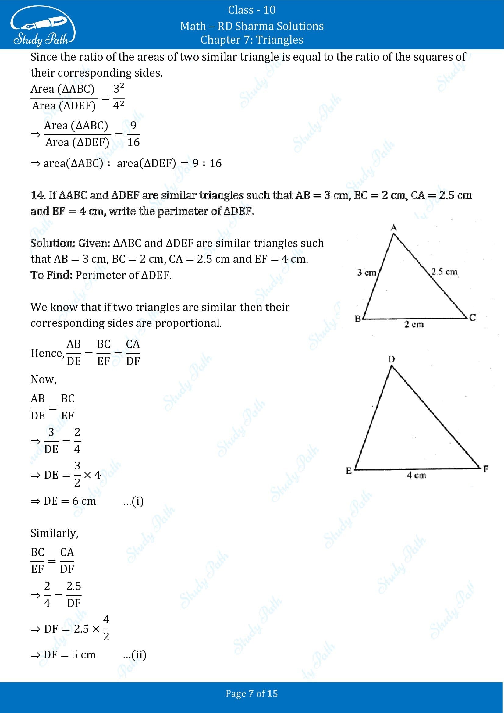 RD Sharma Solutions Class 10 Chapter 7 Triangles Very Short Answer Type Questions VSAQs 00007