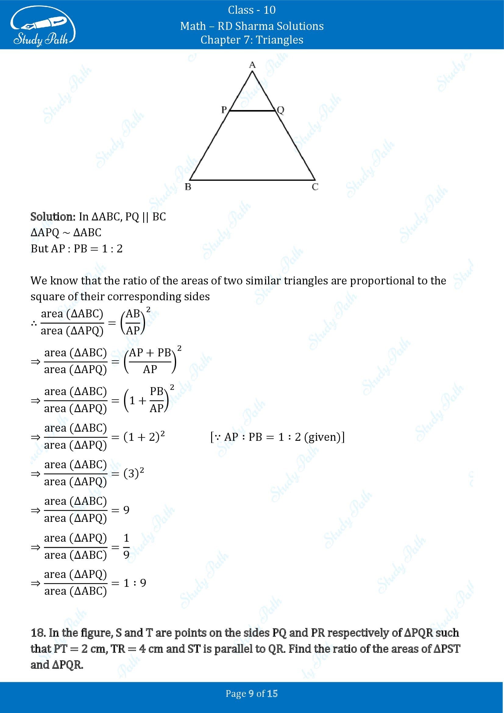 RD Sharma Solutions Class 10 Chapter 7 Triangles Very Short Answer Type Questions VSAQs 00009