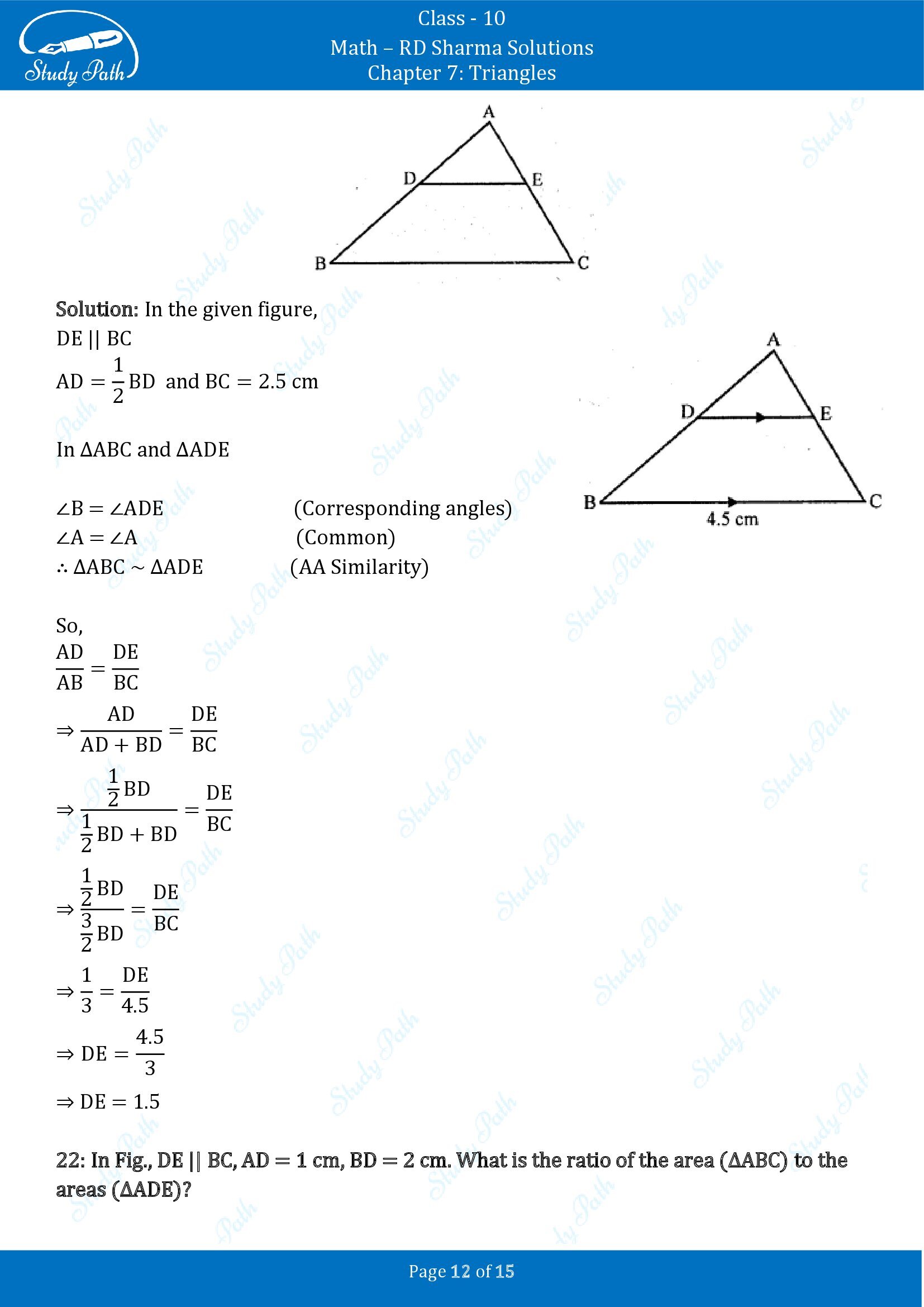 RD Sharma Solutions Class 10 Chapter 7 Triangles Very Short Answer Type Questions VSAQs 00012