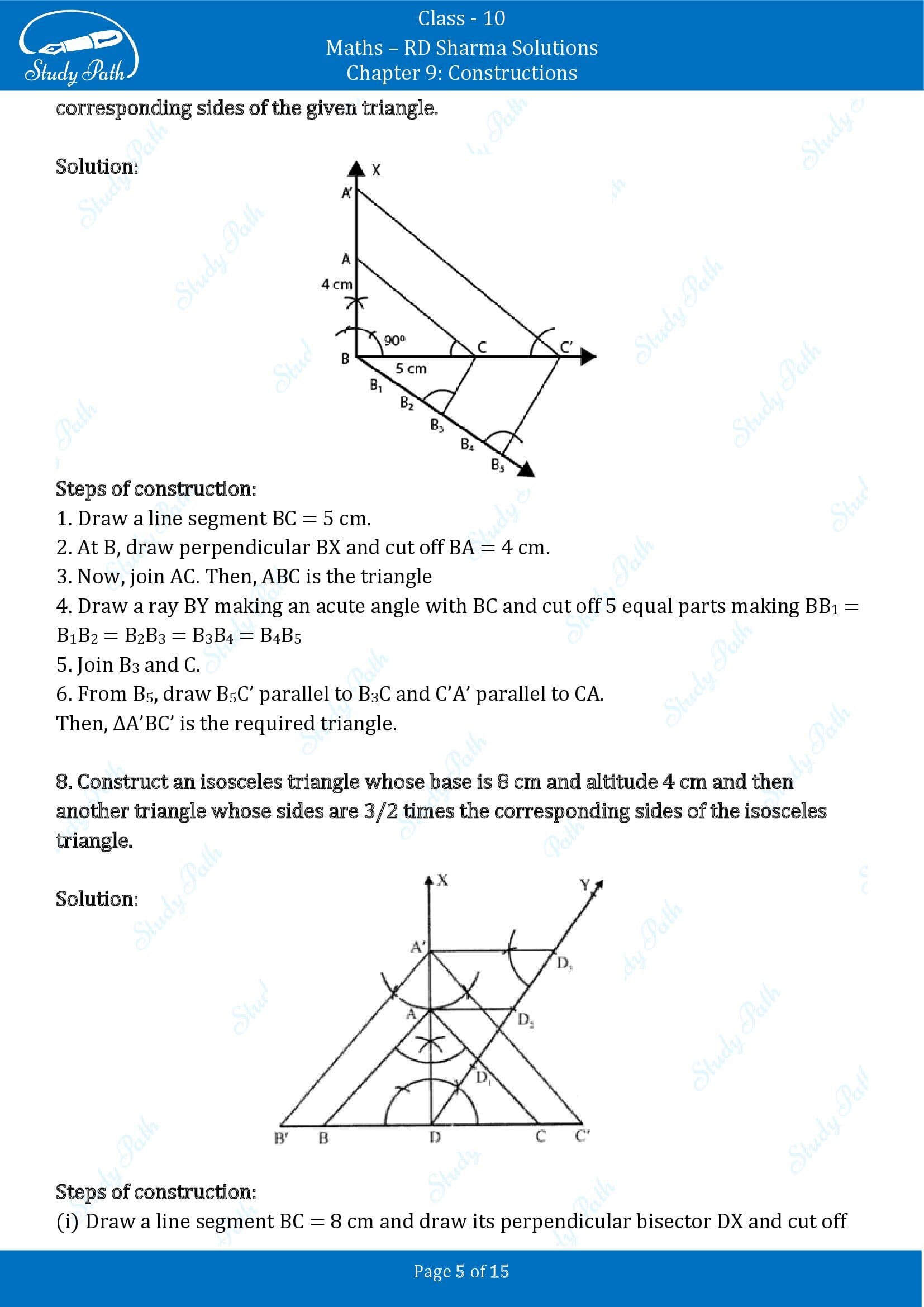 RD Sharma Solutions Class 10 Chapter 9 Constructions Exercise 9.2 00005