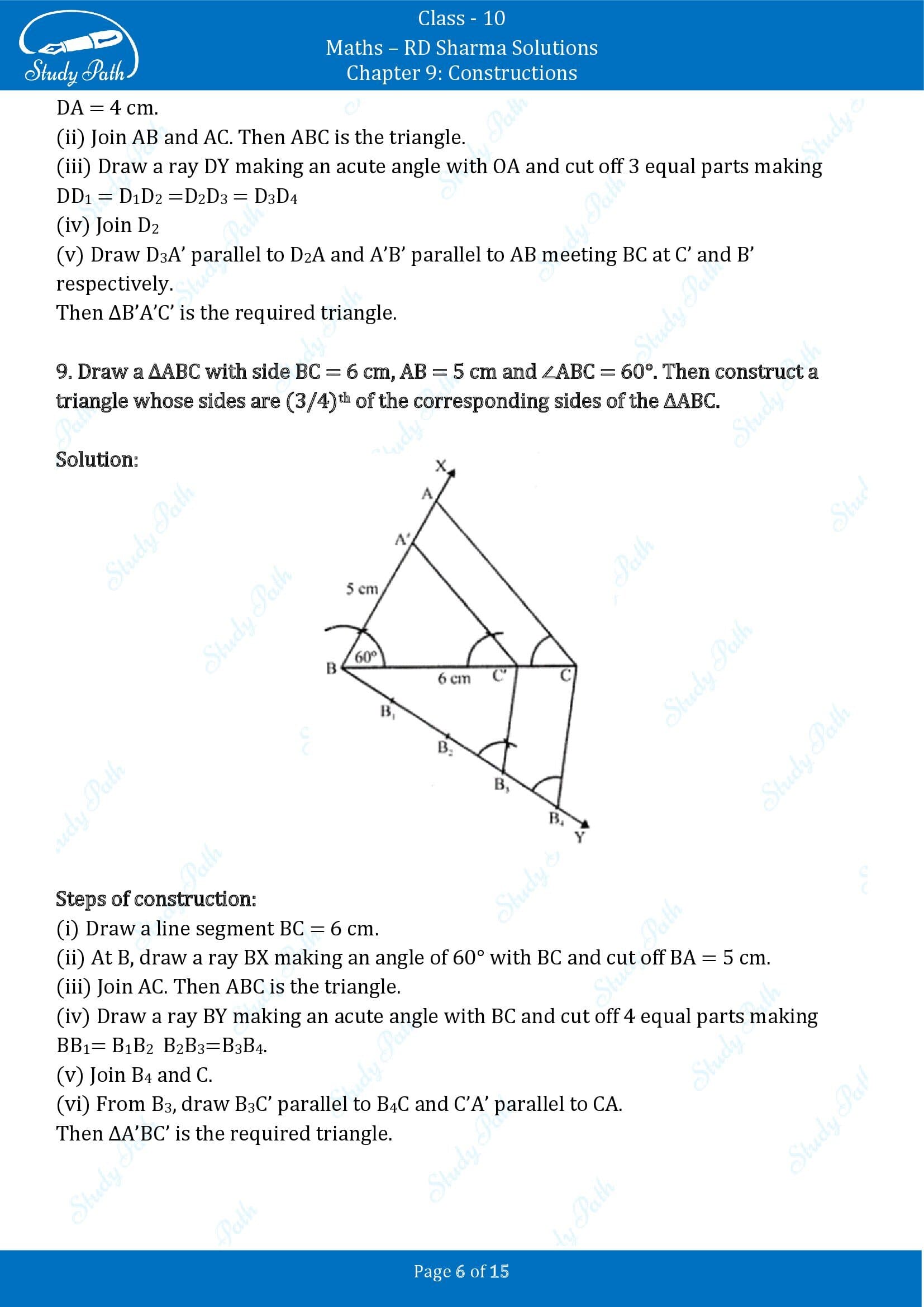 RD Sharma Solutions Class 10 Chapter 9 Constructions Exercise 9.2 00006