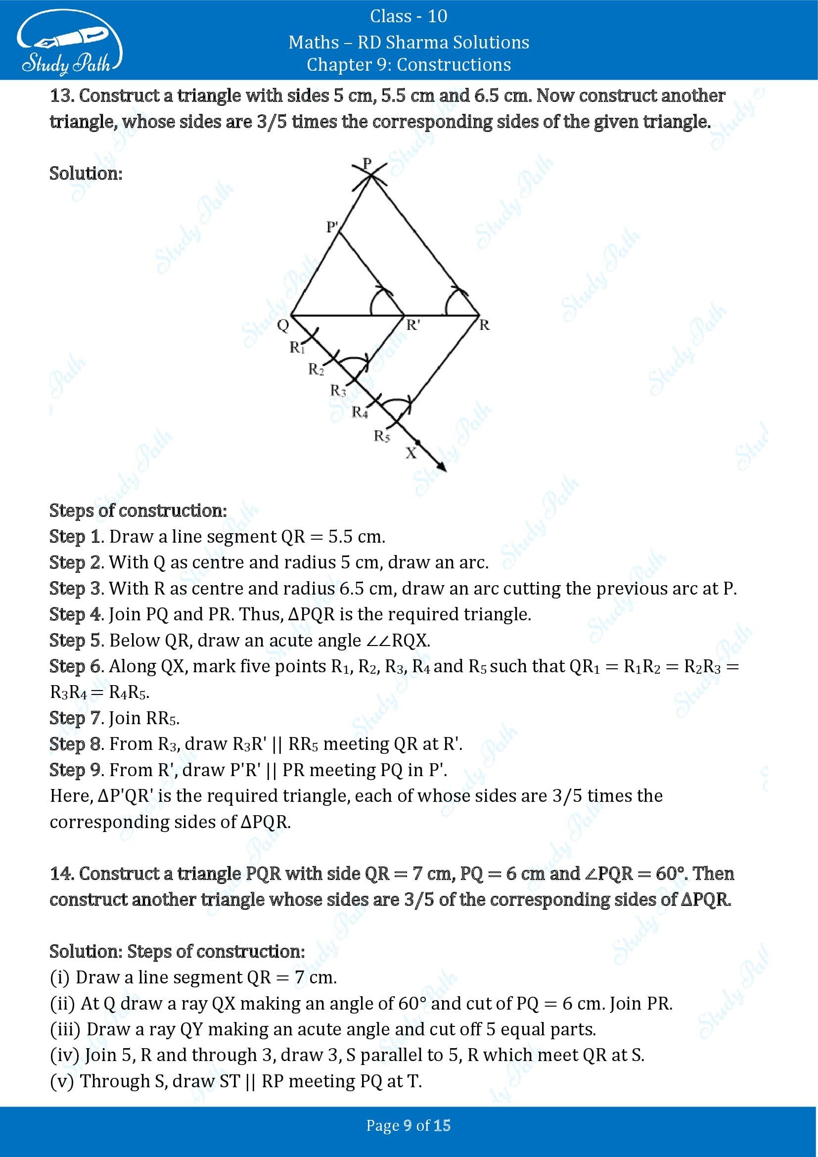 RD Sharma Solutions Class 10 Chapter 9 Constructions Exercise 9.2 00009