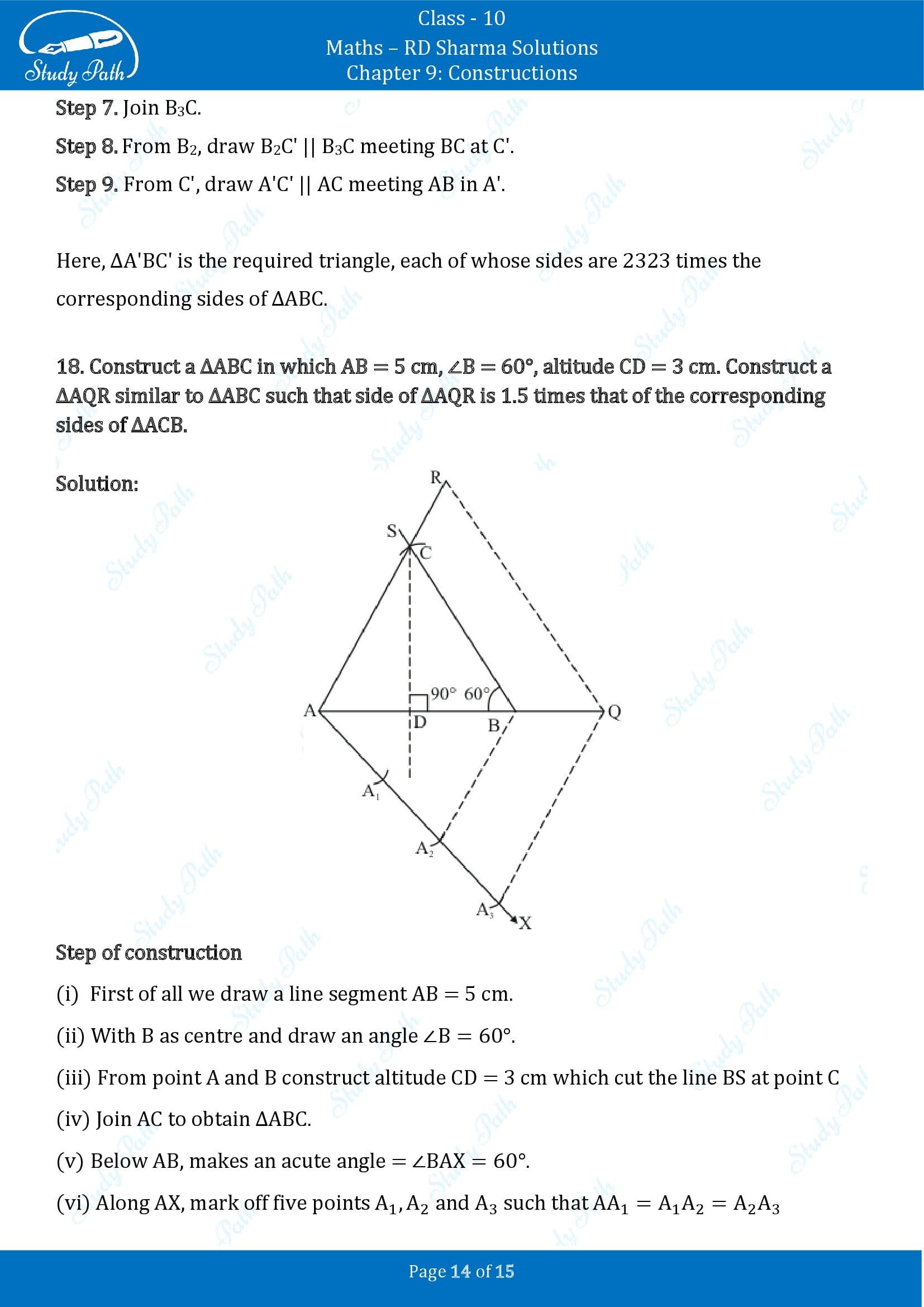 RD Sharma Solutions Class 10 Chapter 9 Constructions Exercise 9.2 00014