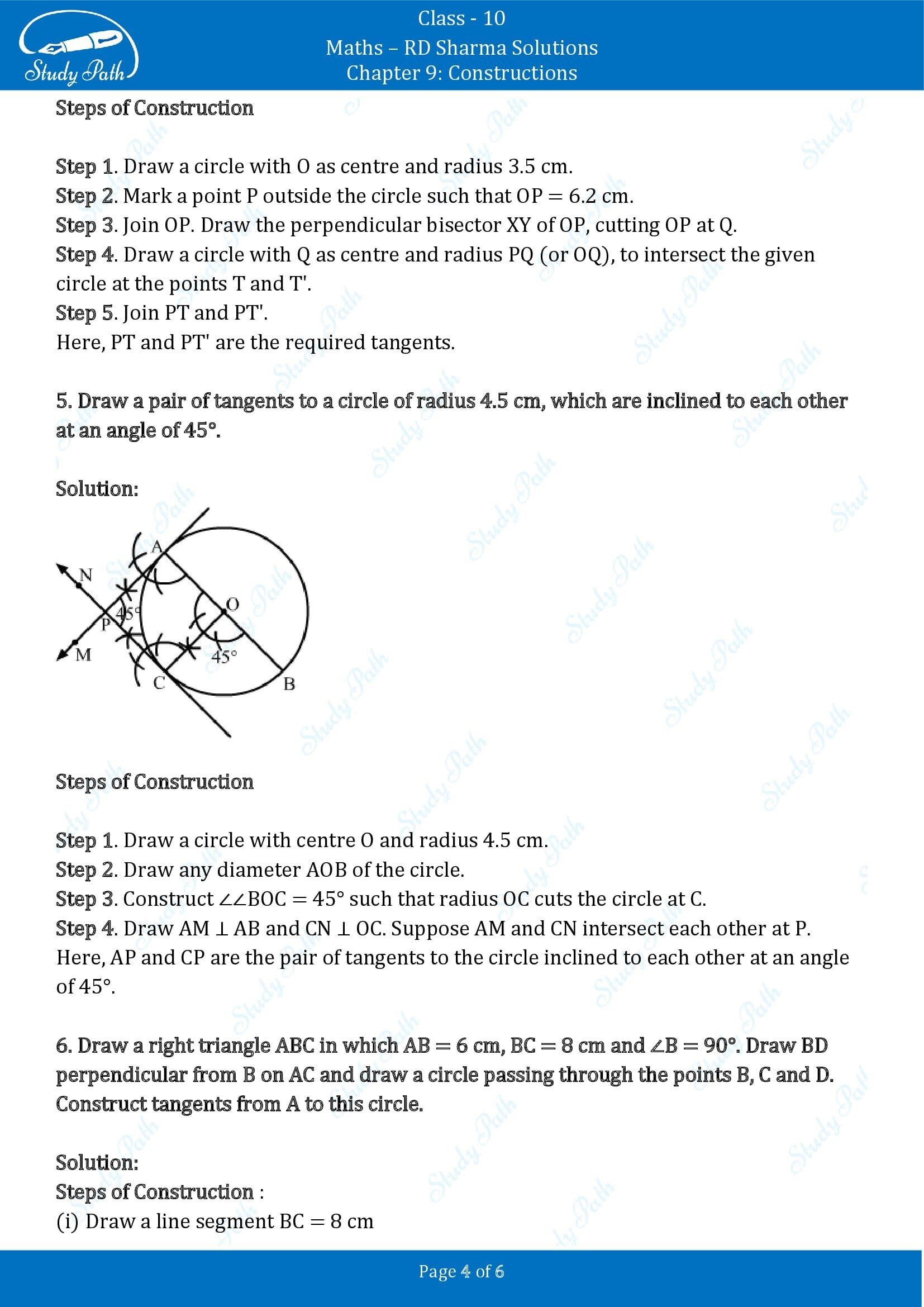 RD Sharma Solutions Class 10 Chapter 9 Constructions Exercise 9.3 00004
