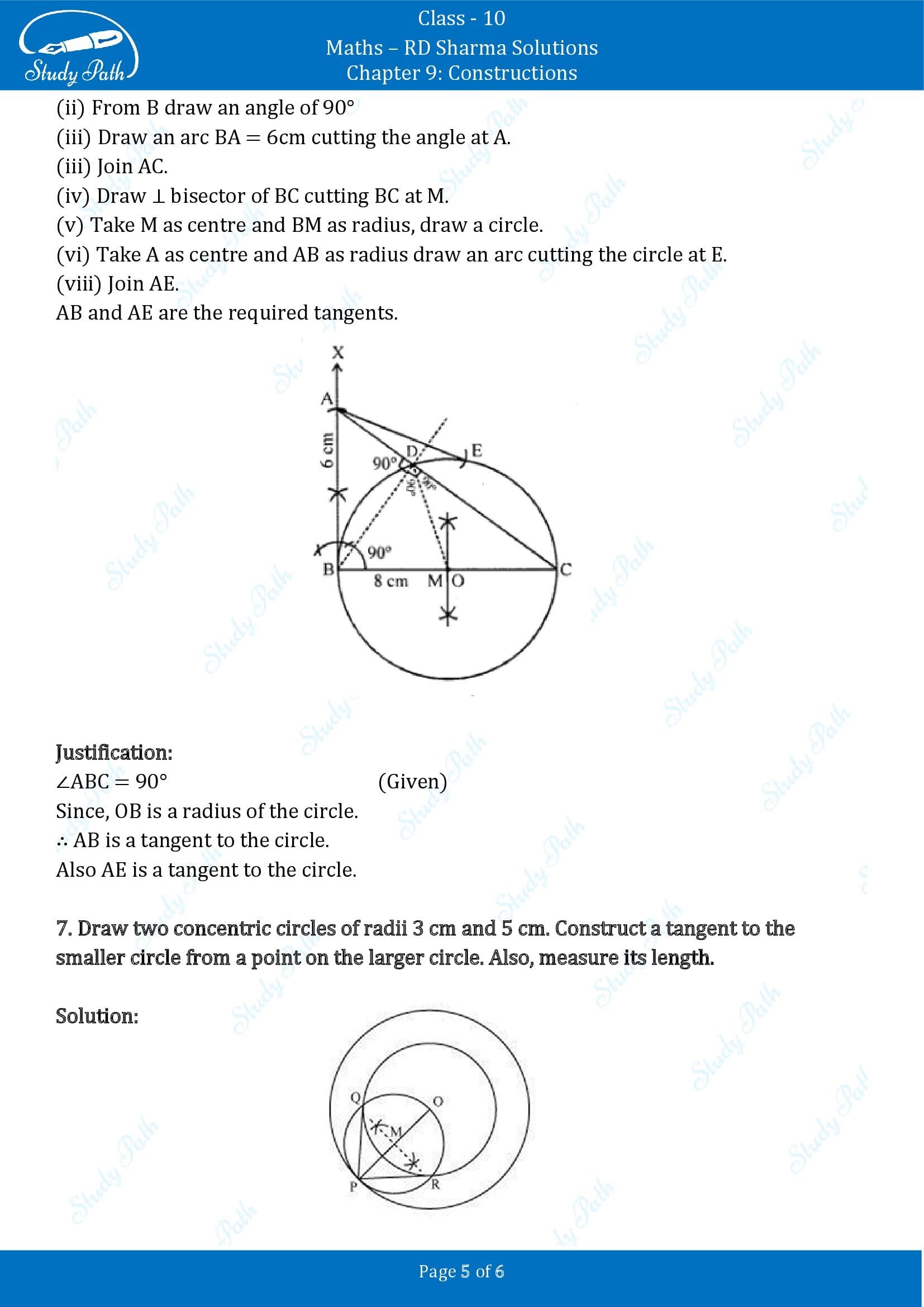 RD Sharma Solutions Class 10 Chapter 9 Constructions Exercise 9.3 00005