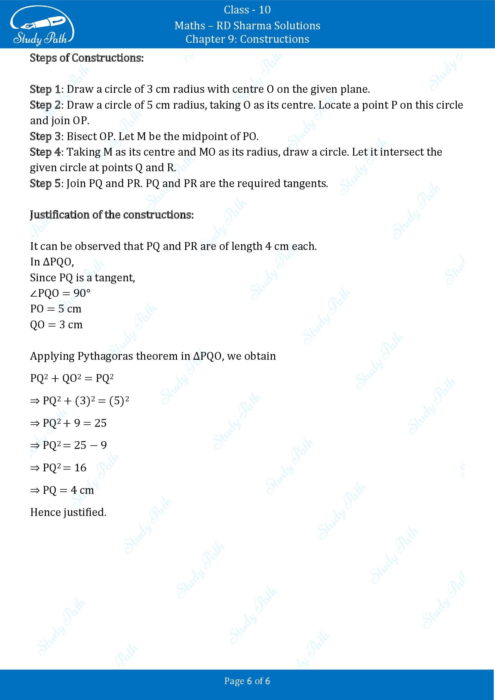RD Sharma Solutions Class 10 Chapter 9 Constructions Exercise 9.3 00006