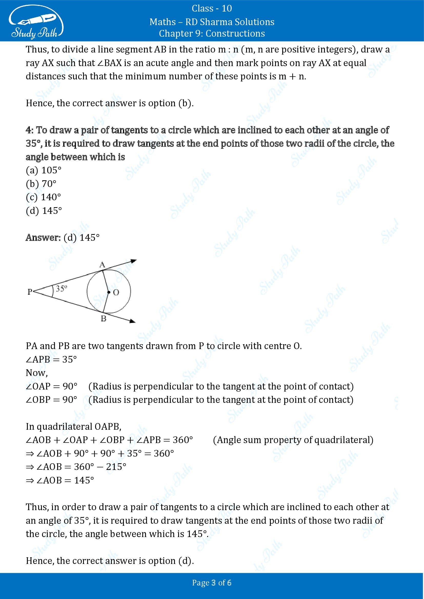 RD Sharma Solutions Class 10 Chapter 9 Constructions Multiple Choice Question MCQs 00003