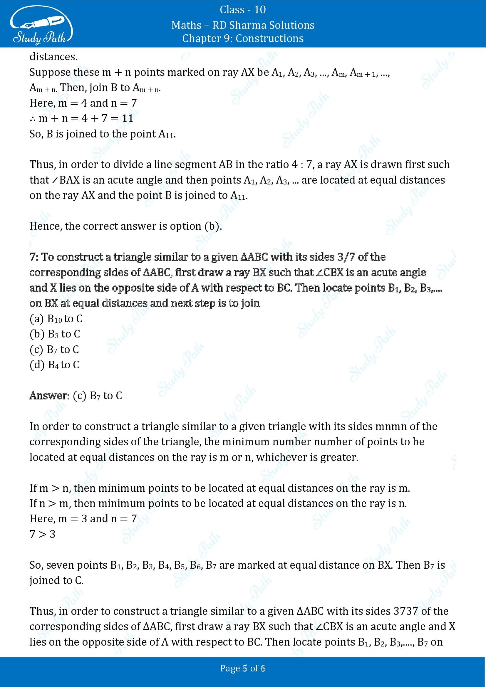 RD Sharma Solutions Class 10 Chapter 9 Constructions Multiple Choice Question MCQs 00005