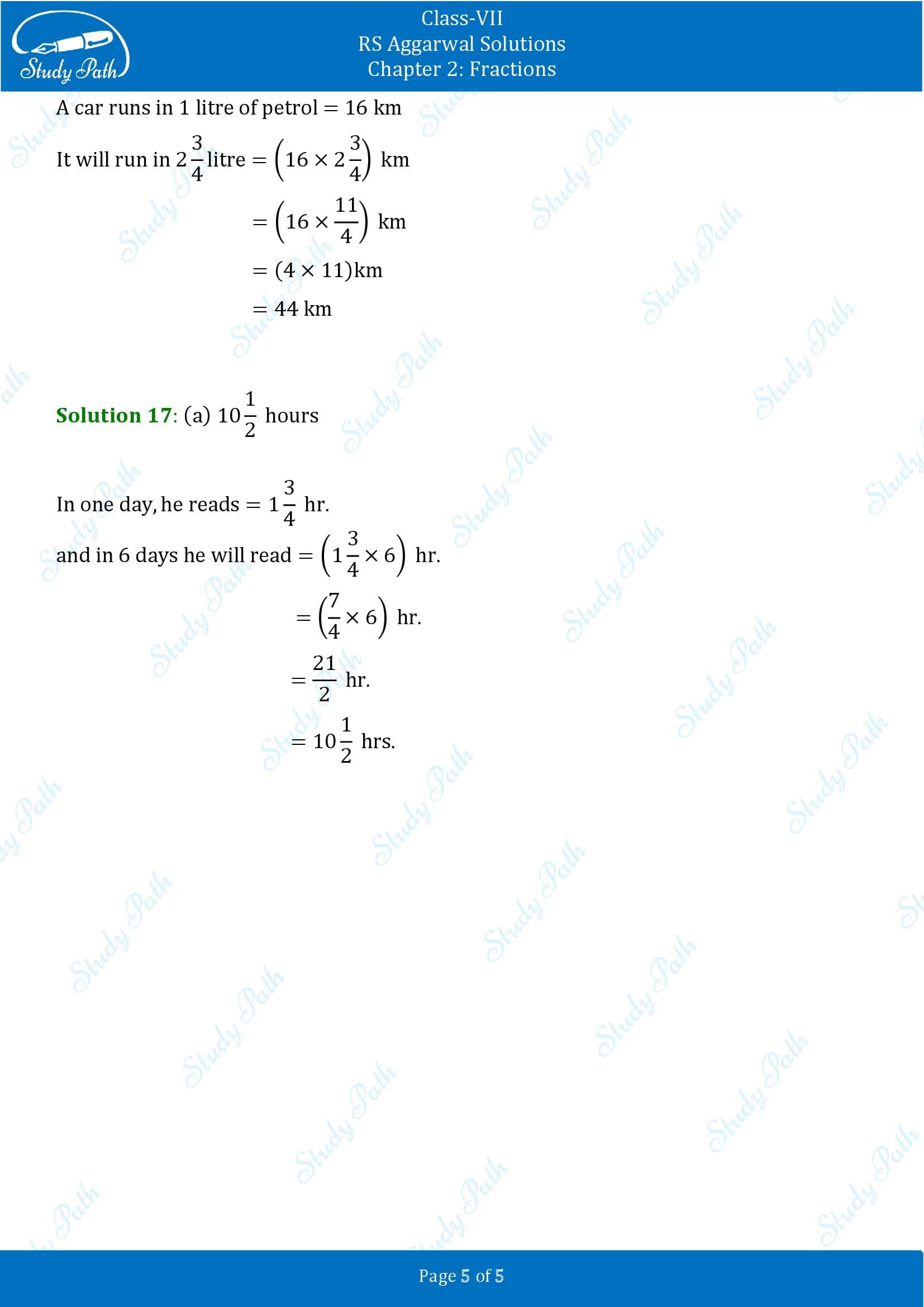 RS Aggarwal Solutions Class 7 Chapter 2 Fractions Exercise 2D MCQs 0005