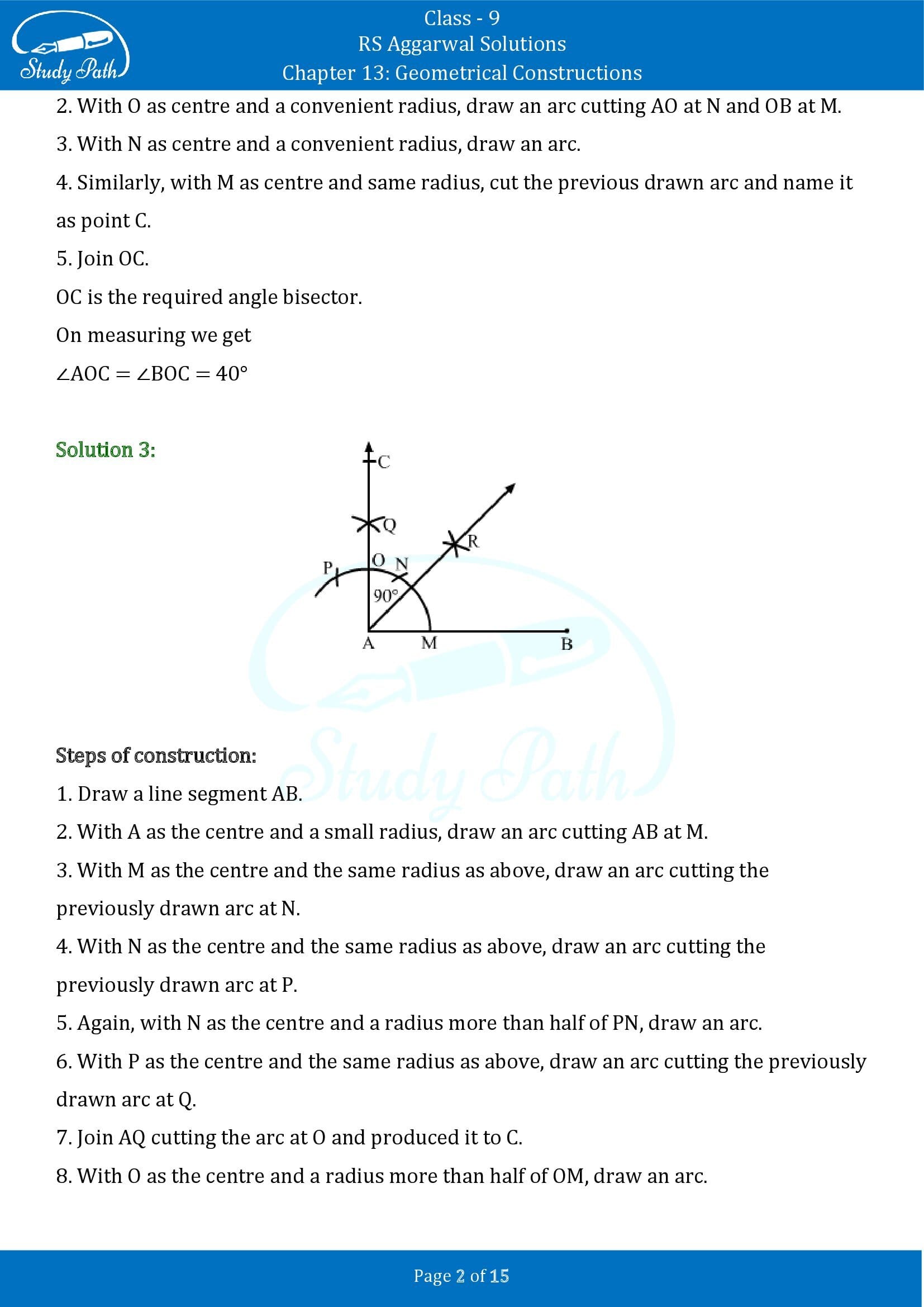 RS Aggarwal Solutions Class 9 Chapter 13 Geometrical Constructions 02