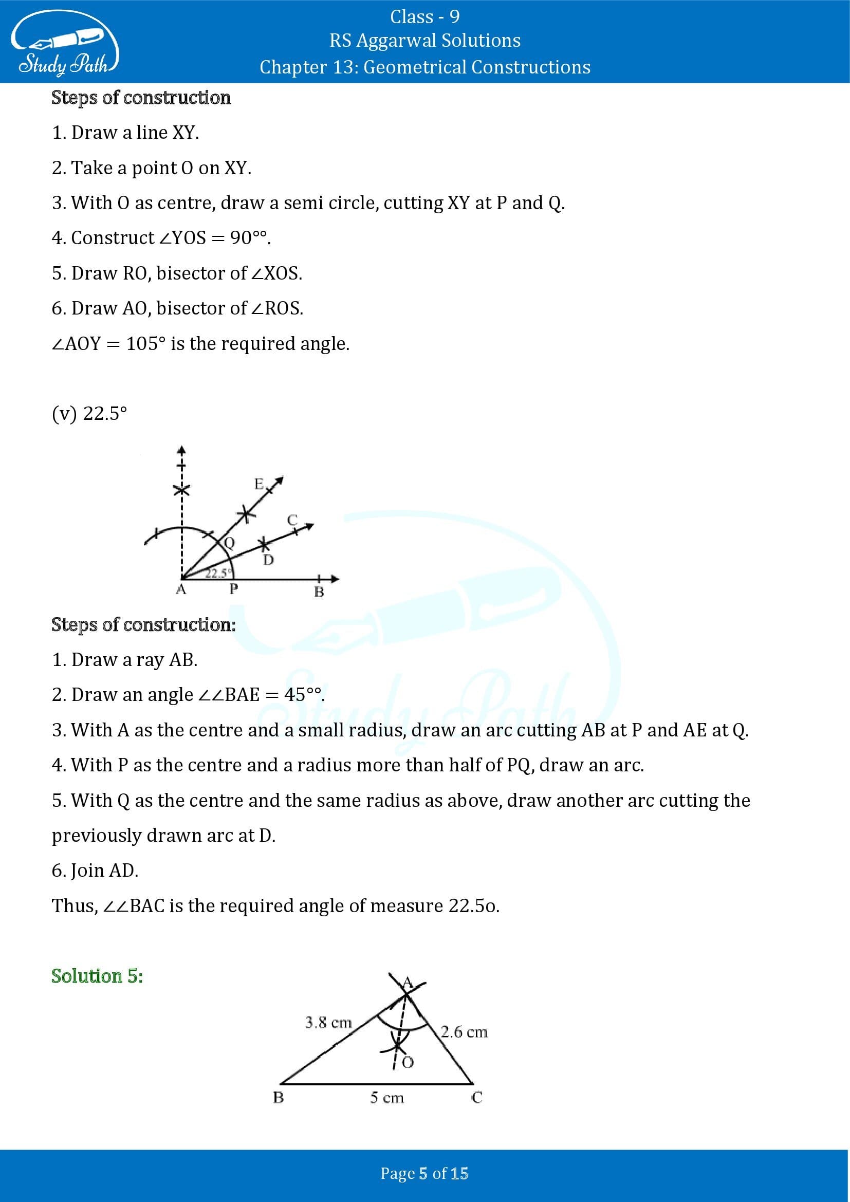 RS Aggarwal Solutions Class 9 Chapter 13 Geometrical Constructions 05