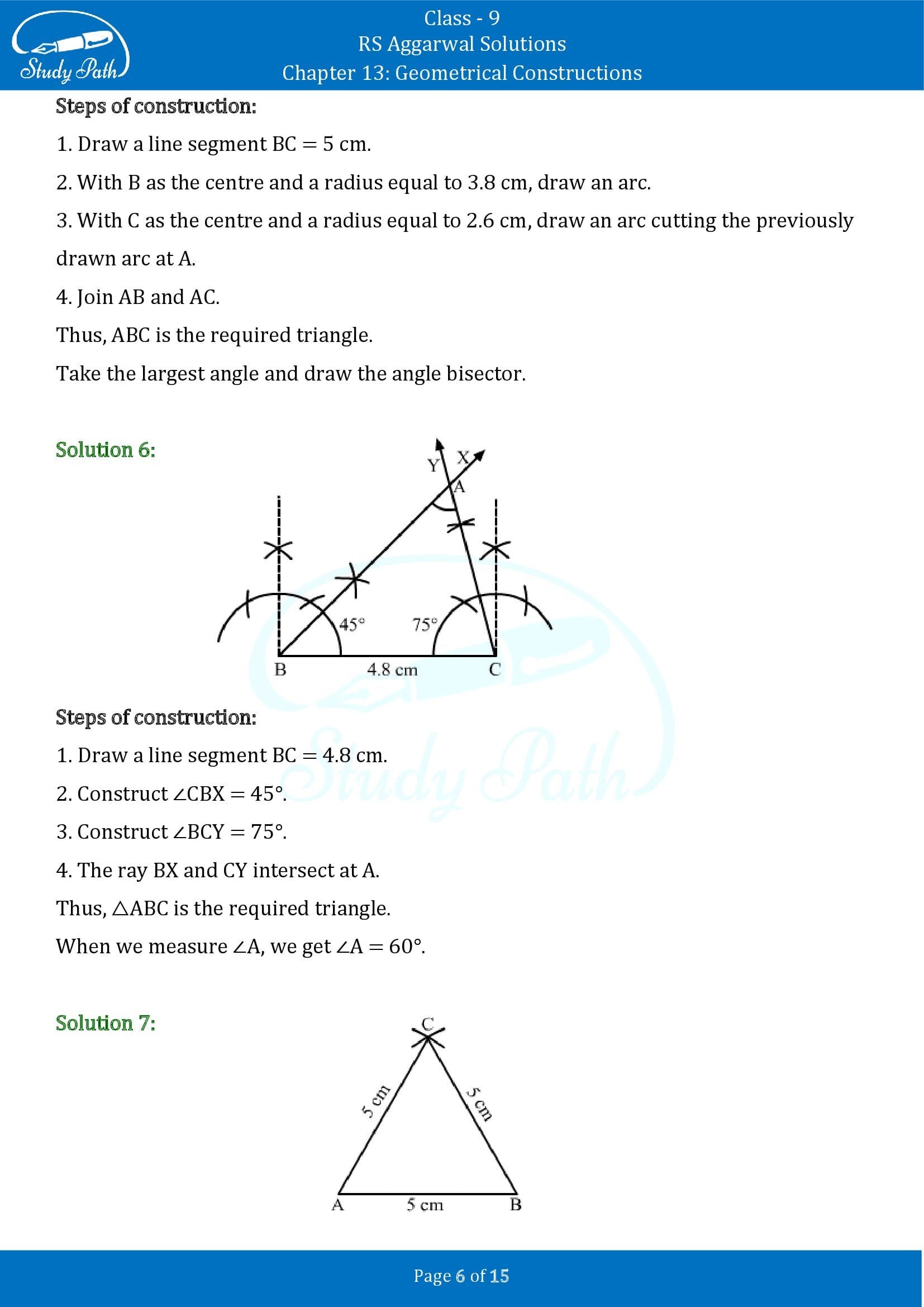 RS Aggarwal Solutions Class 9 Chapter 13 Geometrical Constructions 06