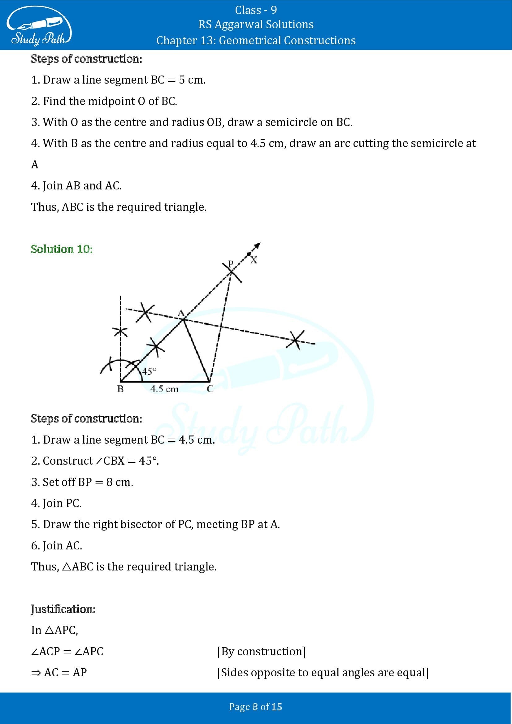 RS Aggarwal Solutions Class 9 Chapter 13 Geometrical Constructions 08