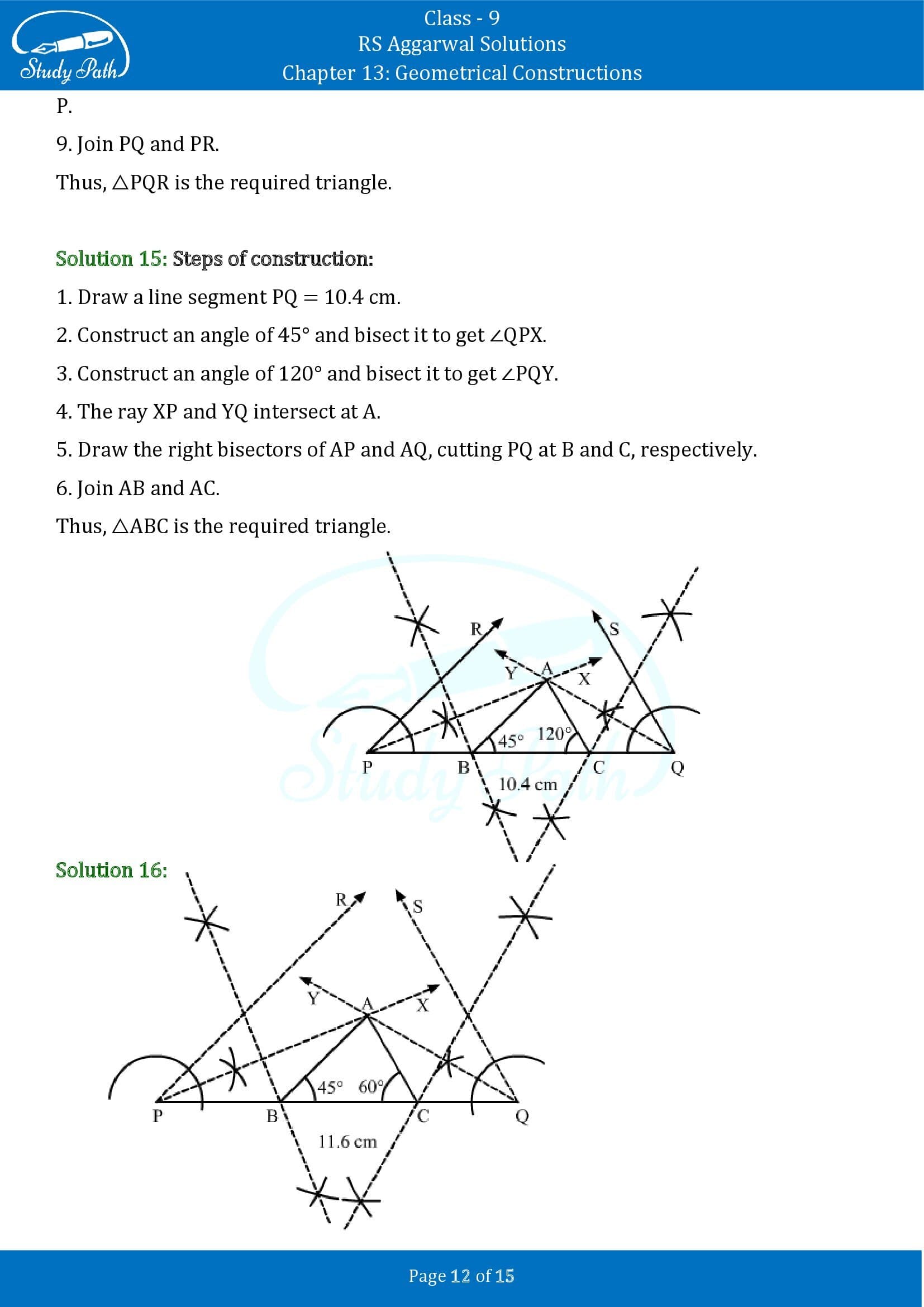 RS Aggarwal Solutions Class 9 Chapter 13 Geometrical Constructions 12