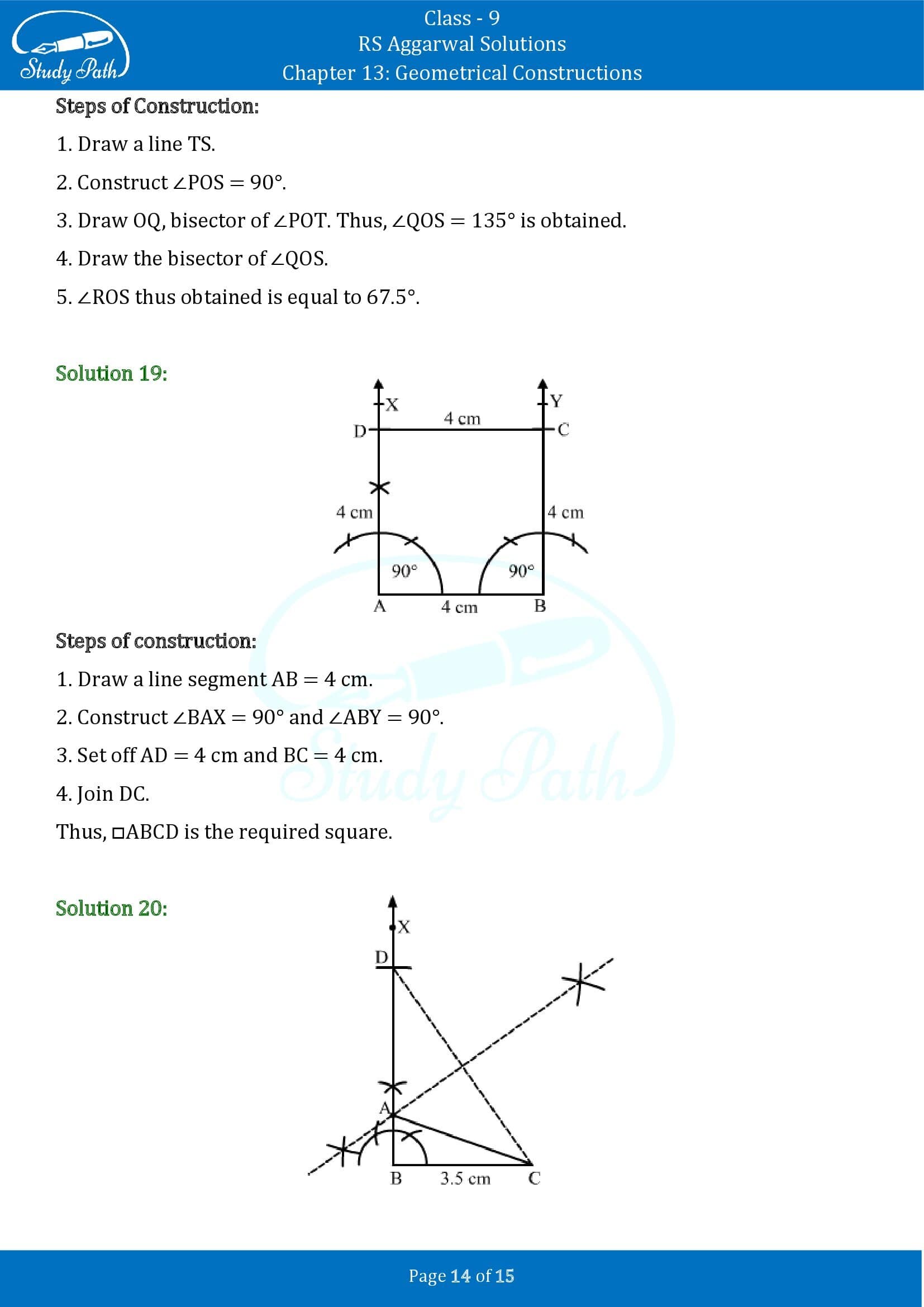 RS Aggarwal Solutions Class 9 Chapter 13 Geometrical Constructions 14