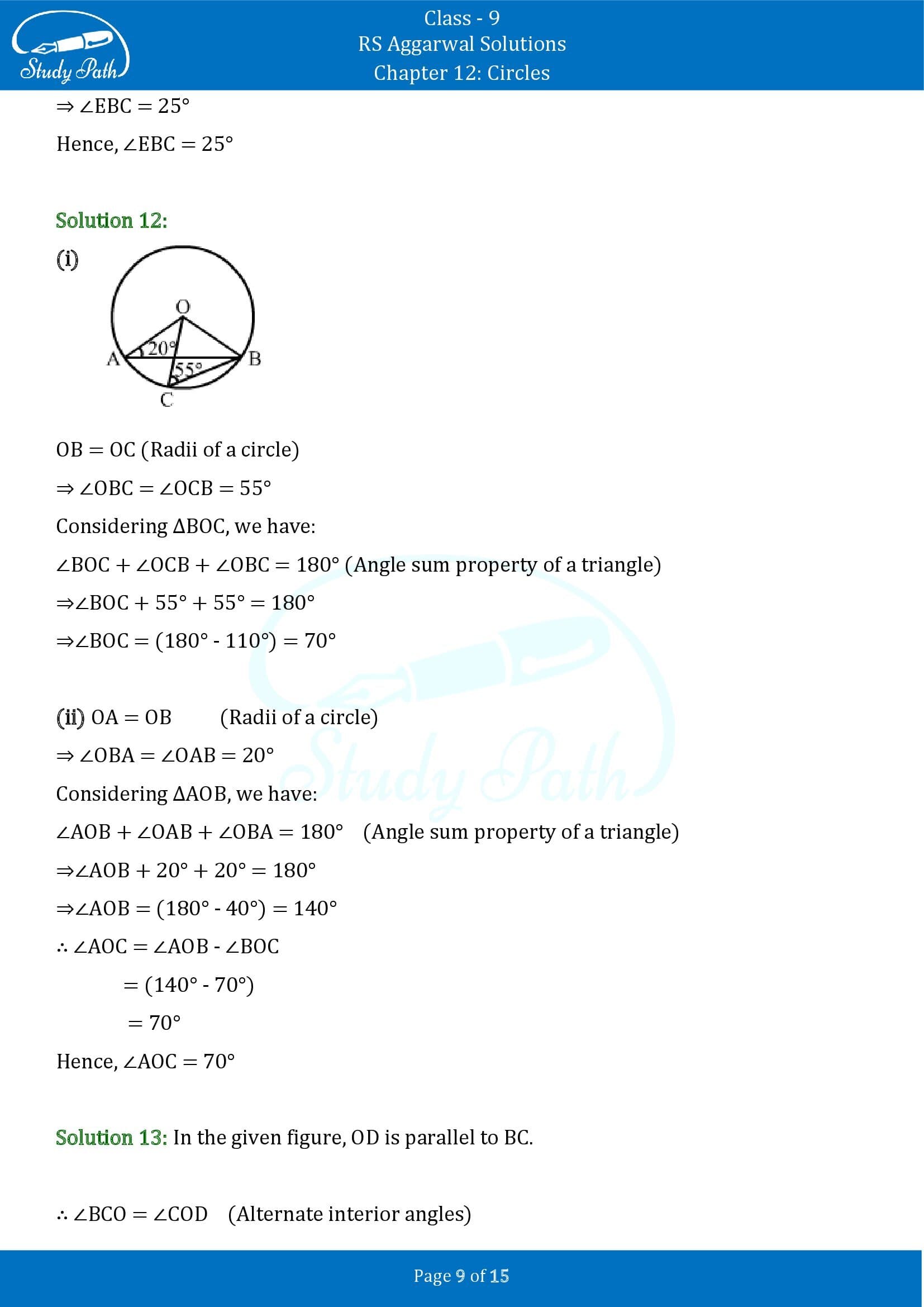 RS Aggarwal Solutions Class 9 Chapter 12 Circles Exercise 12B 00009