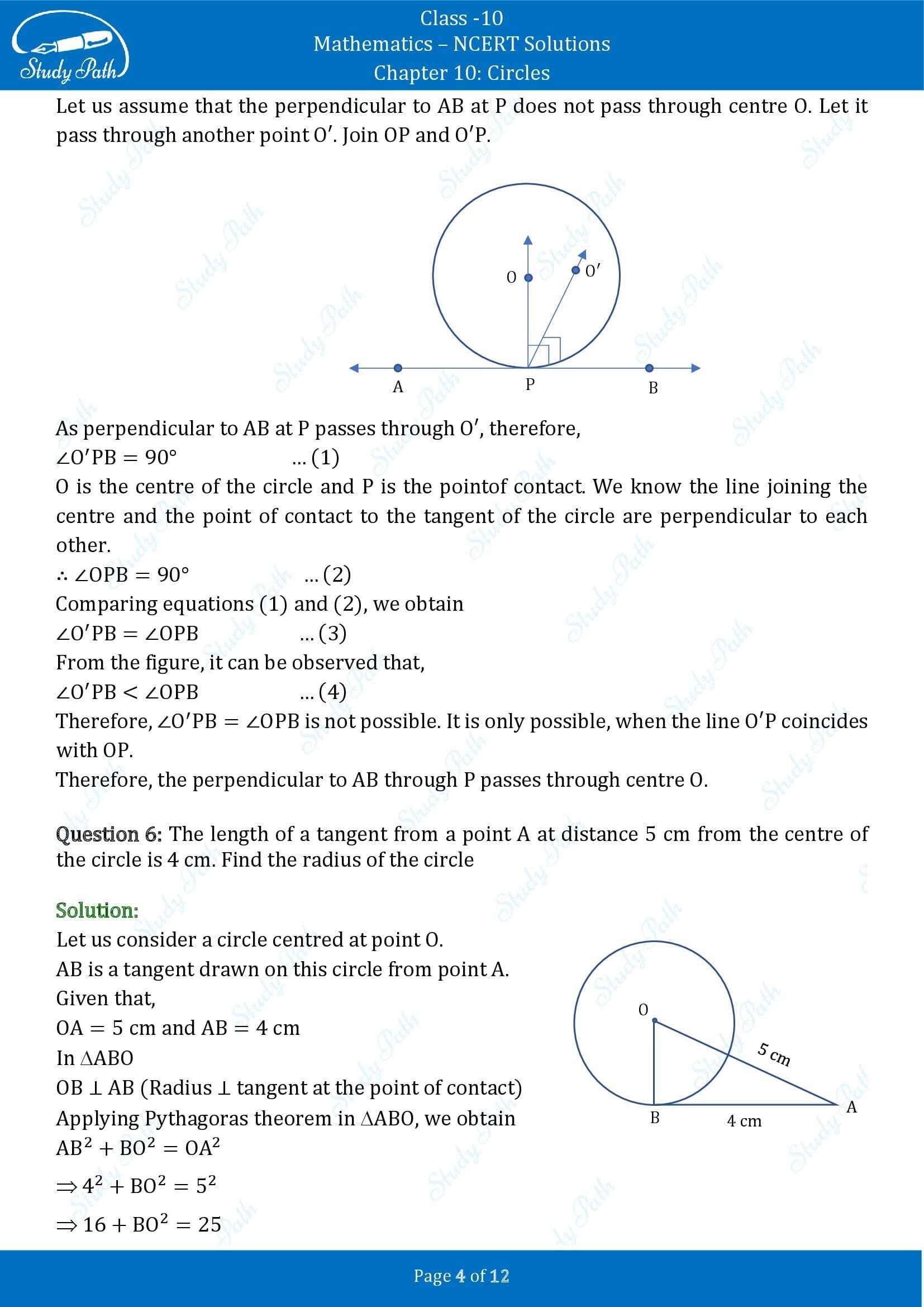 NCERT Solutions for Class 10 Maths Chapter 10 Circles Exercise 10.2 00004
