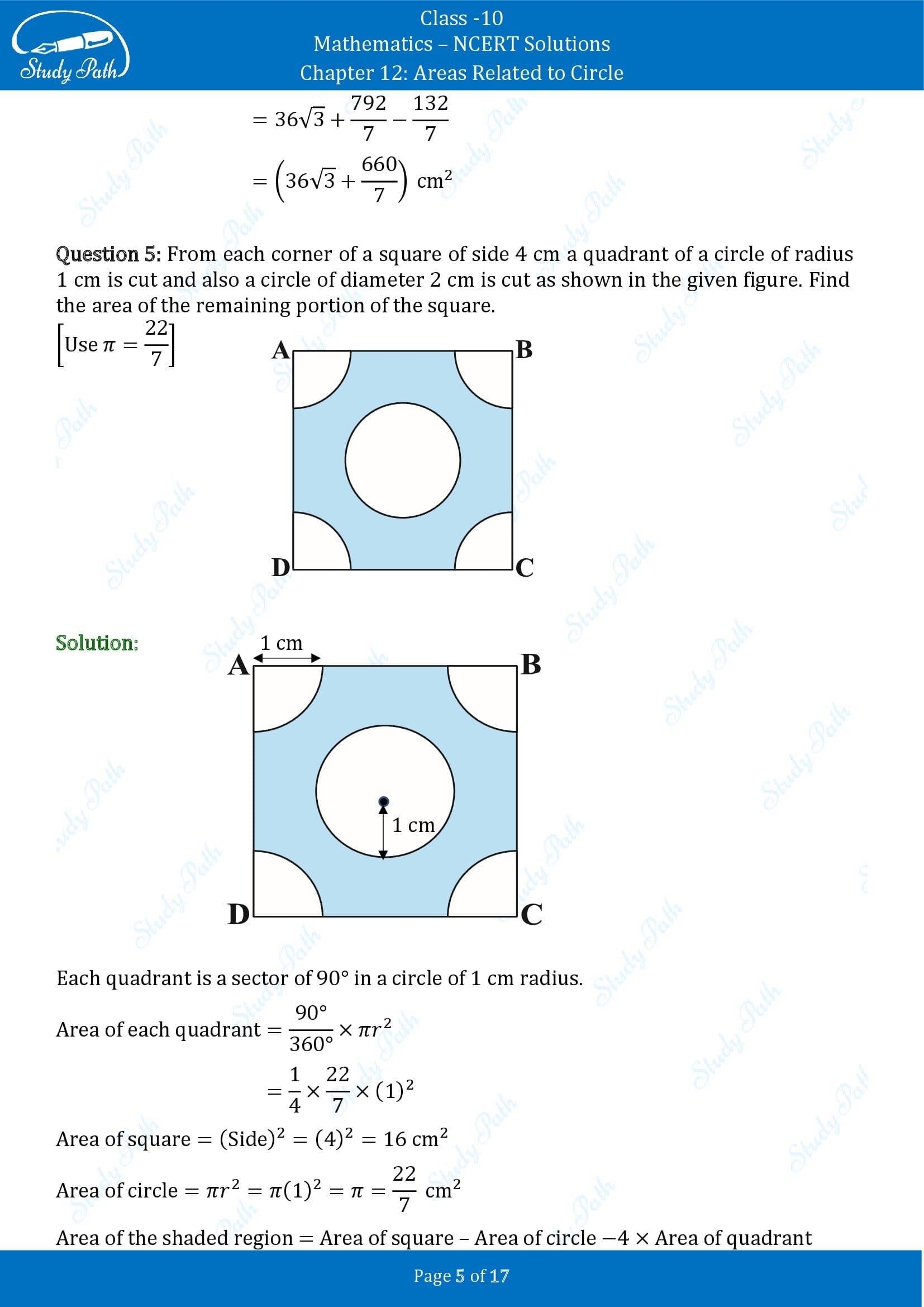 NCERT Solutions for Class 10 Maths Chapter 12 Areas Related to Circles Exercise 12.3 00005