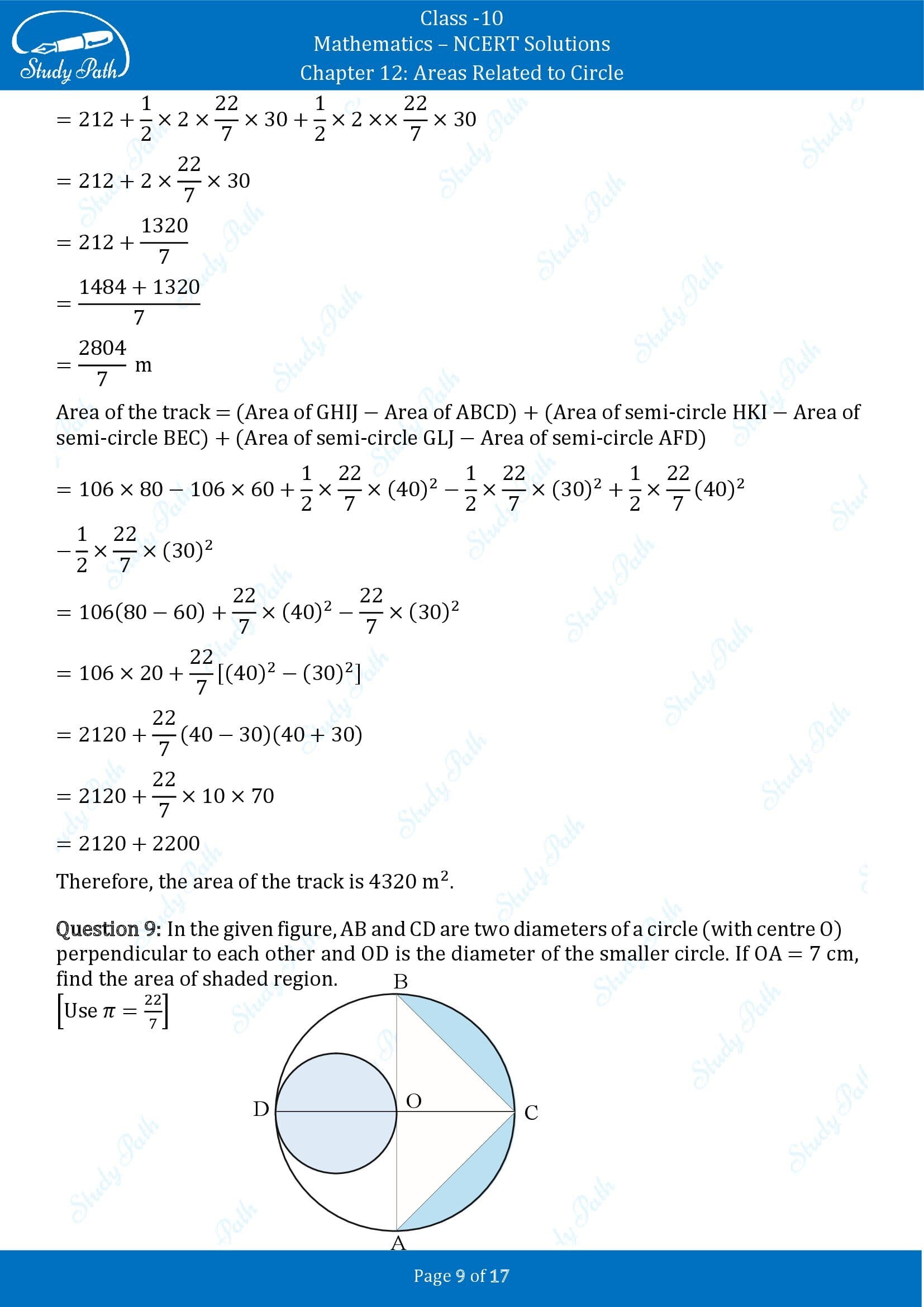 NCERT Solutions for Class 10 Maths Chapter 12 Areas Related to Circles Exercise 12.3 00009