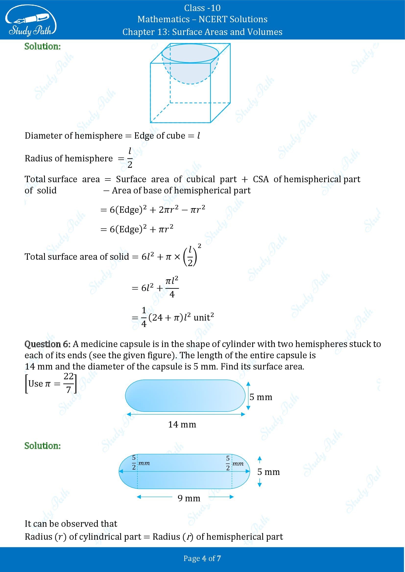NCERT Solutions for Class 10 Maths Chapter 13 Surface Areas and Volumes Exercise 13.1 00004