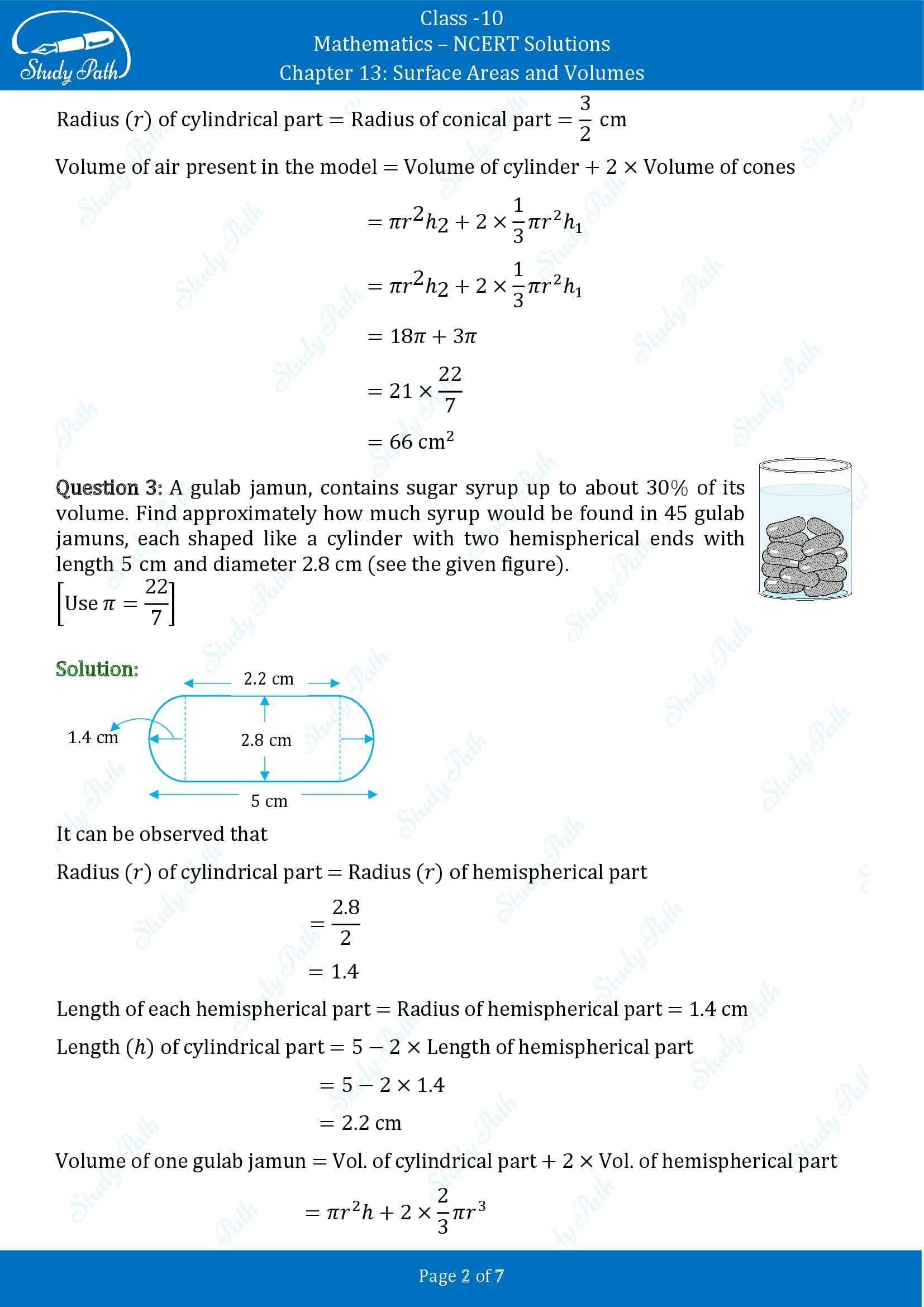 NCERT Solutions for Class 10 Maths Chapter 13 Surface Areas and Volumes Exercise 13.2 00002