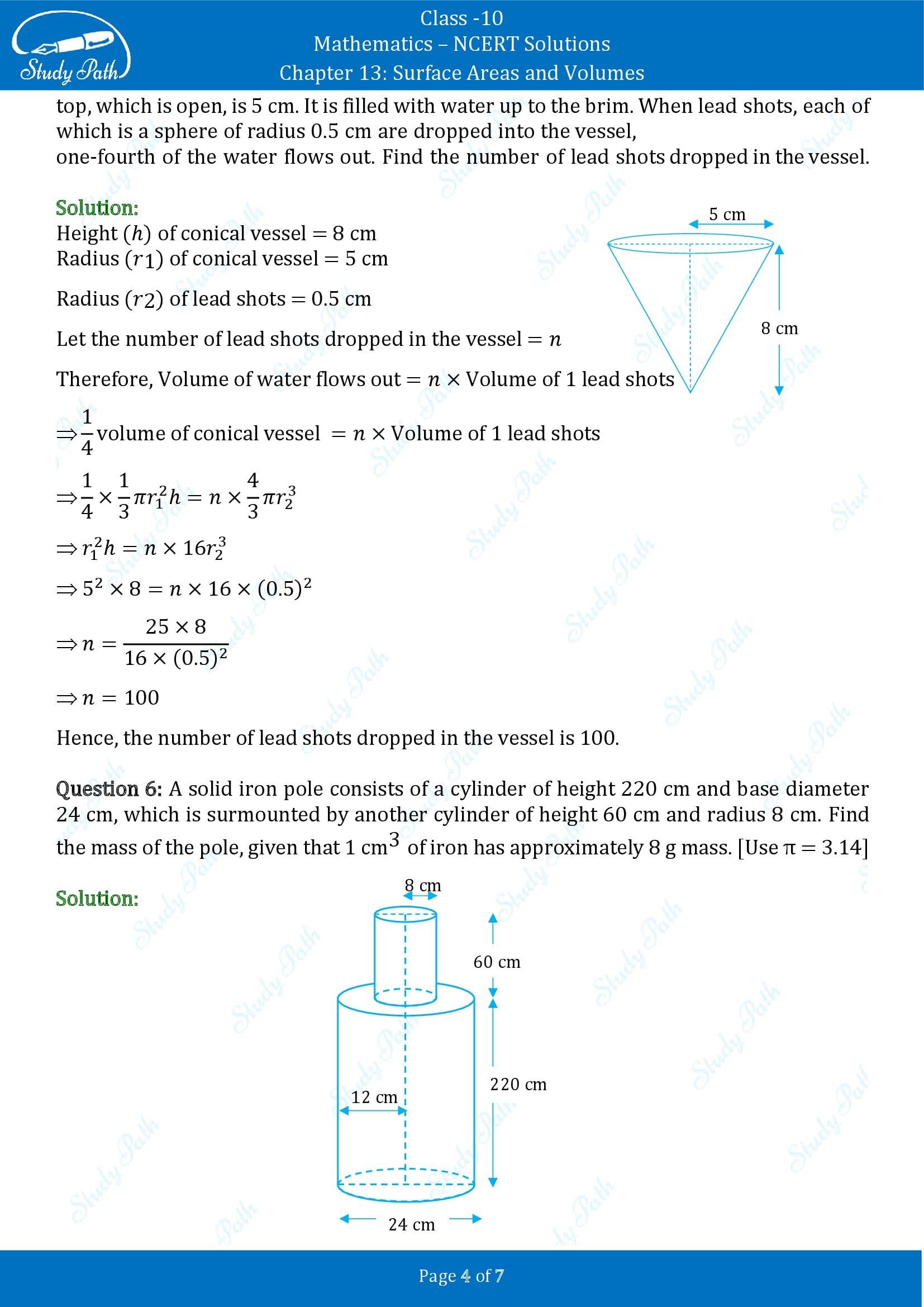 NCERT Solutions for Class 10 Maths Chapter 13 Surface Areas and Volumes Exercise 13.2 00004