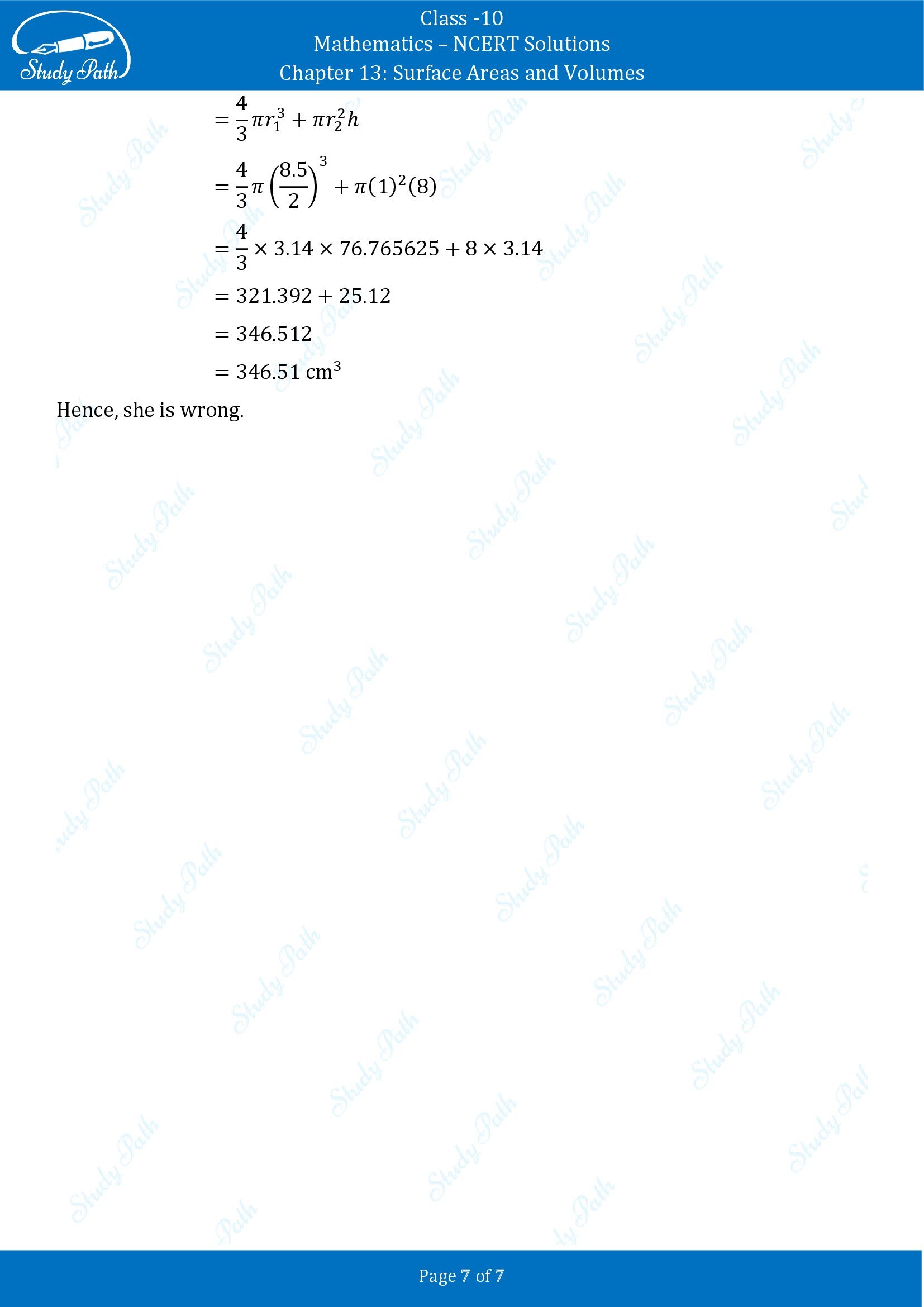 NCERT Solutions for Class 10 Maths Chapter 13 Surface Areas and Volumes Exercise 13.2 00007