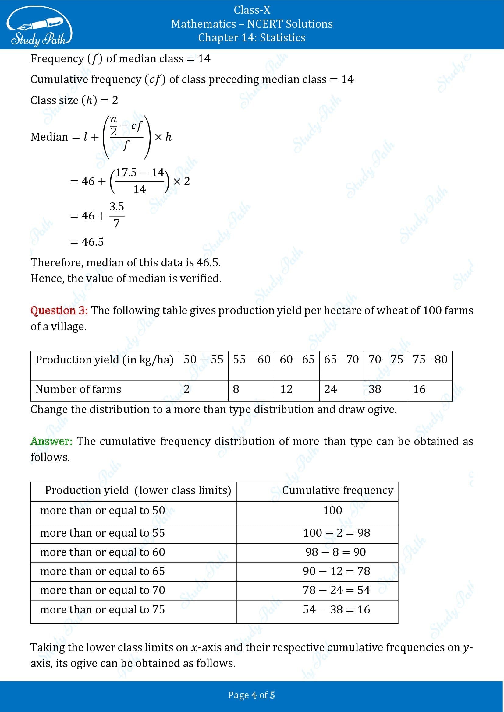 NCERT Solutions for Class 10 Maths Chapter 14 Statistics Exercise 14.4 00004