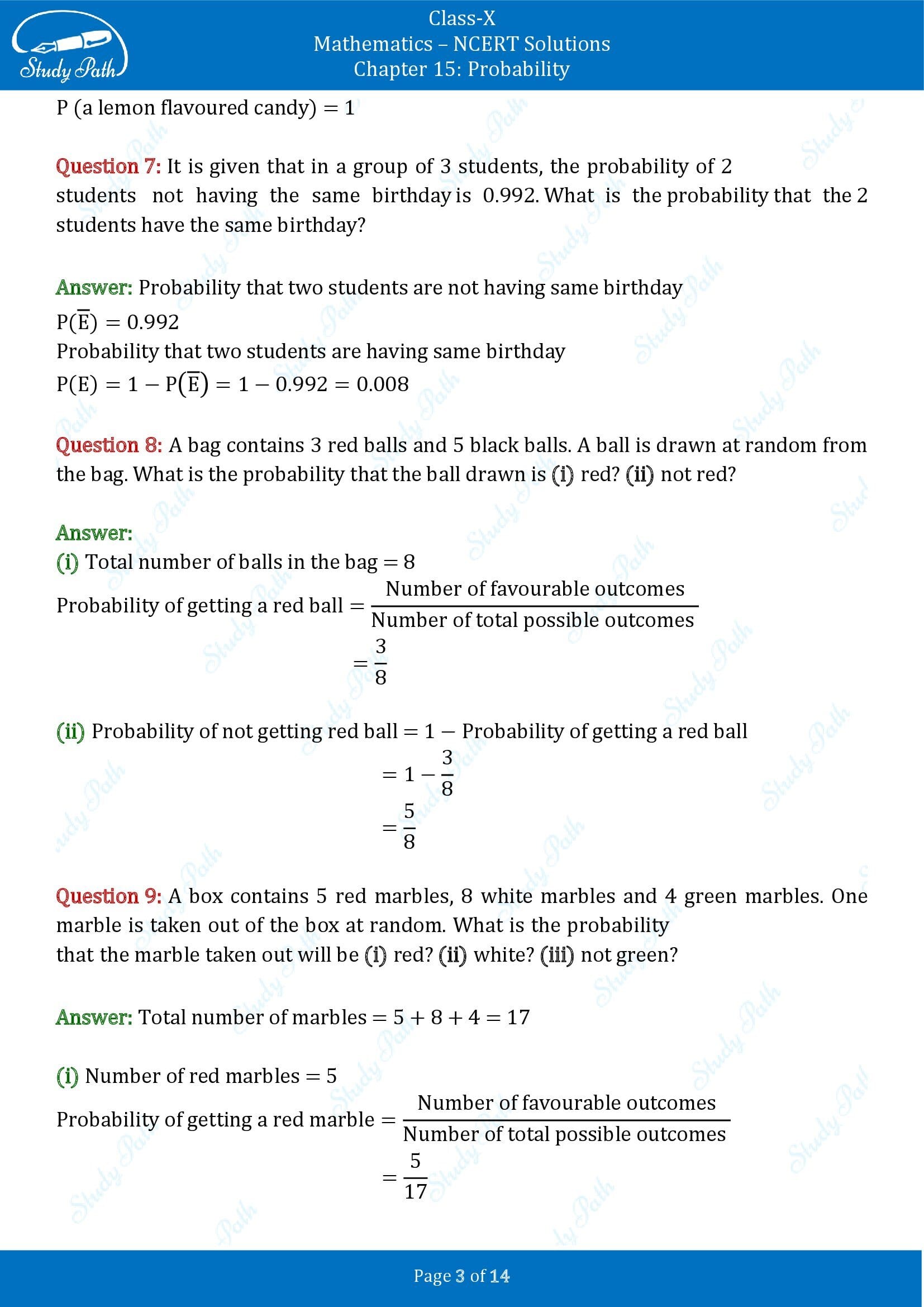 NCERT Solutions for Class 10 Maths Chapter 15 Probability Exercise 15.1 00003